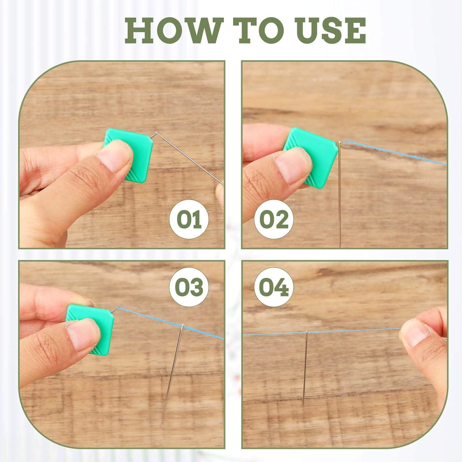 10 PCS Needle Threaders, Automatic Needle Threader for Sewing Machine Square Plastic Self Threading Needles Threader Tool for Embroidery Floss, Hand Sewing, Cross-Stitch Craft, Fits All Needles Sizes