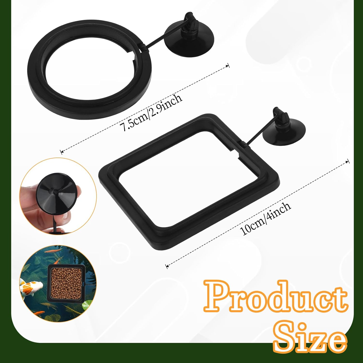 2 PCS Fish Feeding Ring, Aquarium Feeding Ring Automatic Goldfish Tank Feeder Dispenser Auto Live Betta Fish Vacation Feeder Floating Food Accessories for Turtle, Coral, Goldfish Black