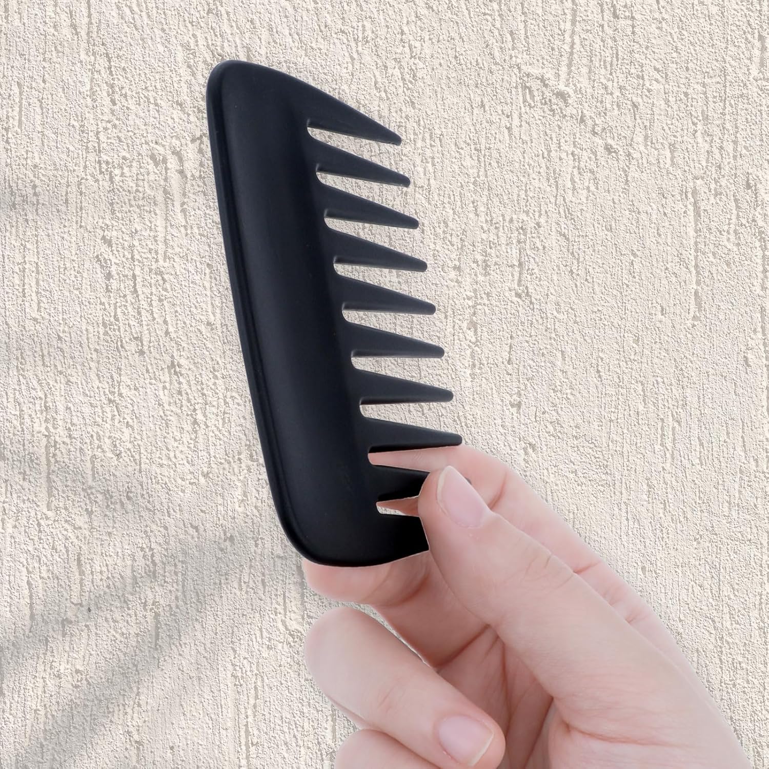 2 Pcs Wide Tooth Comb, Pocket Small Travel Mini Curly Hair Comb Wallet Shower Styling Comb Suitable for Women and Men Straight, Curly Hair, Wet and Dry Hair for Travel and Home Use, Black