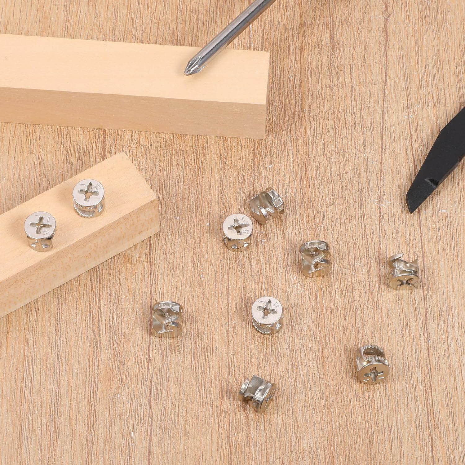 10 Pcs Cam Locks for Furniture, 12x10 mm Furniture Connecter Cam Lock Cabinet Drawer Fastener, Eccentric Locking Nuts Connectors Furnitures Repair Assembly Hardware Parts Fastener for Wardrobe Dresser