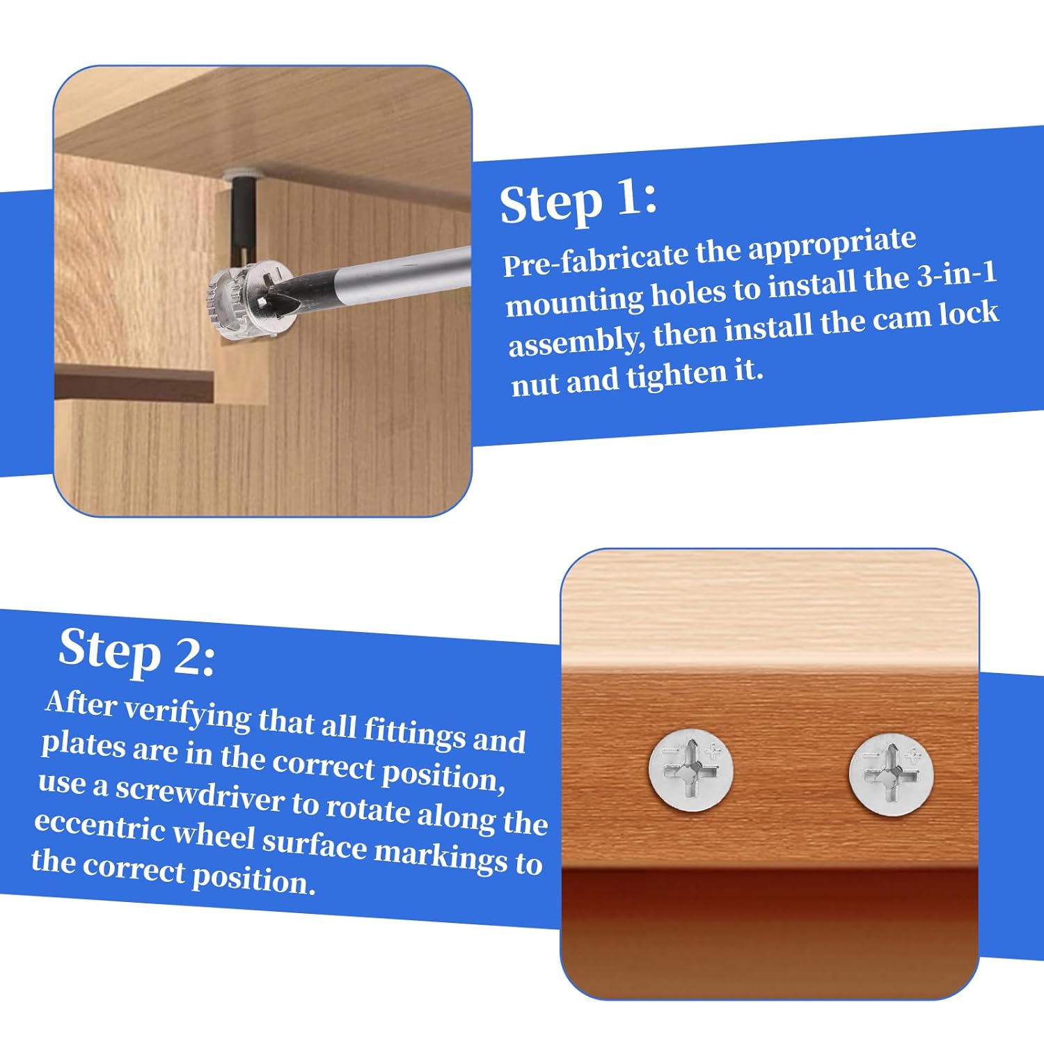 10 Pcs Cam Locks for Furniture, 12x10 mm Furniture Connecter Cam Lock Cabinet Drawer Fastener, Eccentric Locking Nuts Connectors Furnitures Repair Assembly Hardware Parts Fastener for Wardrobe Dresser