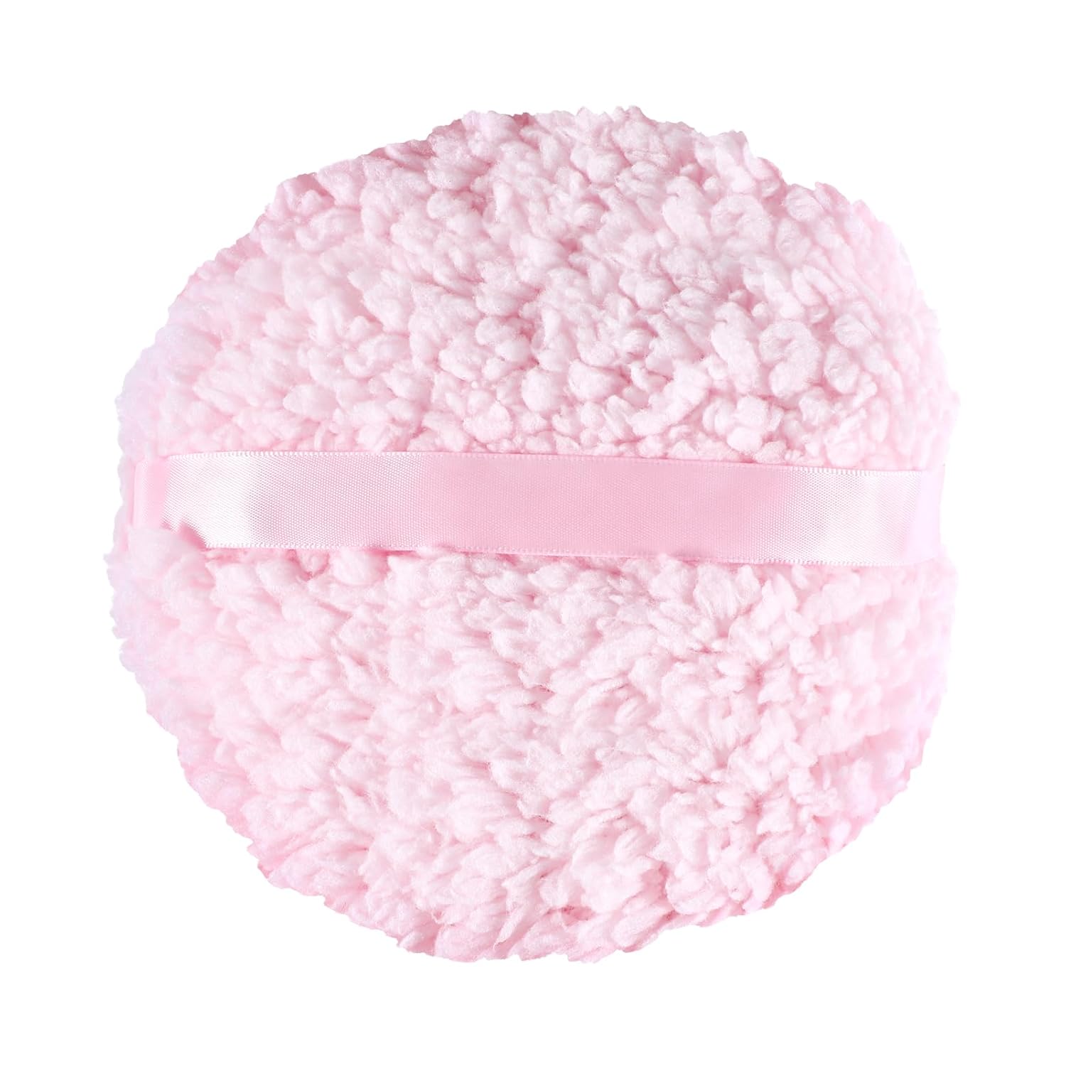Body Powder Puff, 6 "x 3" Extra Large Ultra Soft Fluffy Sponge Plush Big Powder Applicator Pink Washable Reusable Durable Round Face Body Makeup Puff for Women Pink