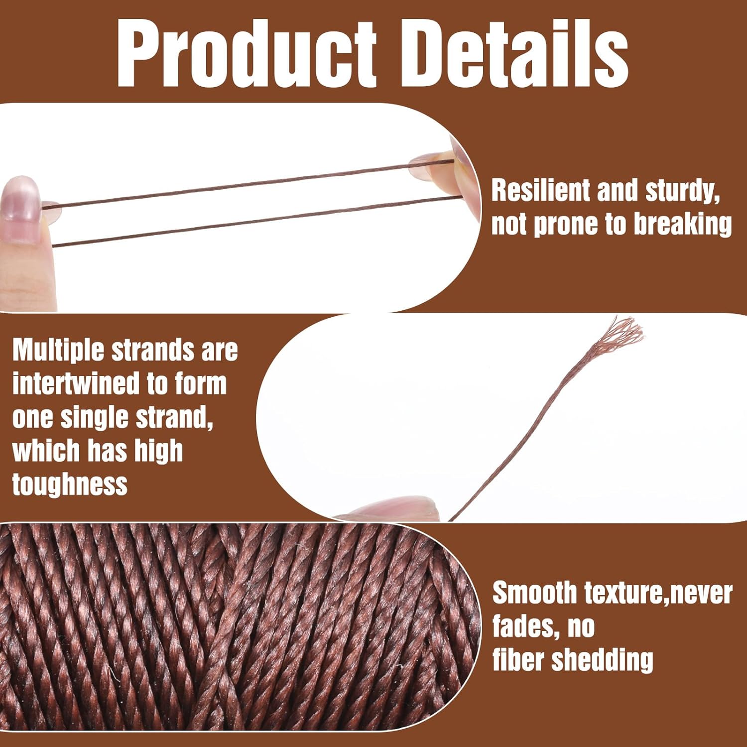 32.8 Yards Waxed Thread, 0.8 mm Leather Thread for Hand Sewing, 2 Colors Heavy Duty Upholstery Threads Thick Sewing Threads Waxed String for Bookbinding, DIY Crafts, Shoes Repair