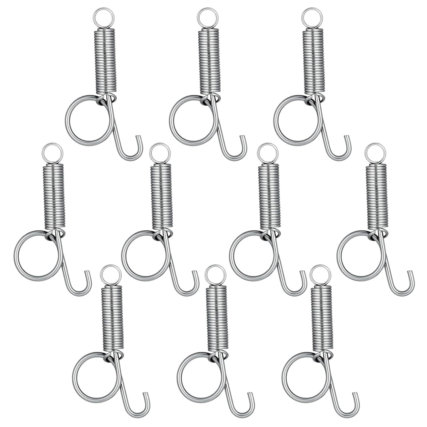 10 Pack Spring Cage Latch Door Spring Hook, Pet Door Latch Metal Finger Pet Cage Lock Wire Clips Rabbit Cages Accessories for Rabbit, Dog, Cat, Parrot, Guinea Pig, Small Animal Cages Doors Large