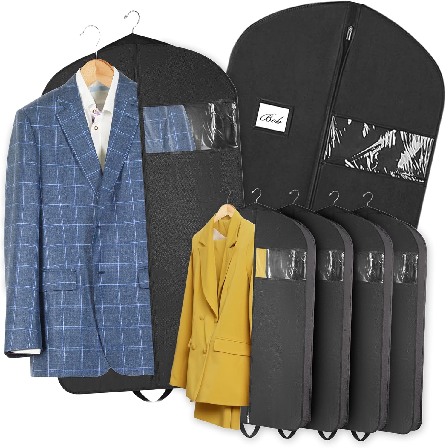 Garment Bag for Hanging Clothes - Travel Suit Bag Closet Covers for Men and Women - Long Dress, Mens Jackets, Coats, Shirts, Dance Clothing Protector, Zipper Hanger Wardrobe Dust Cover 42 Inch