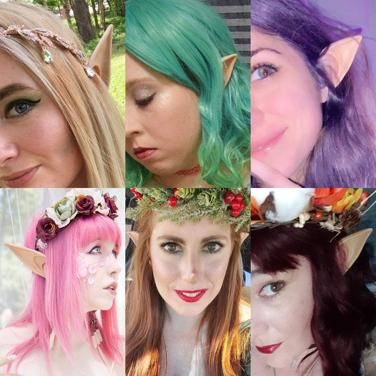 2 Pair Cosplay Fairy Pixie Elf Ears Christmas Anime Party Latex Ears