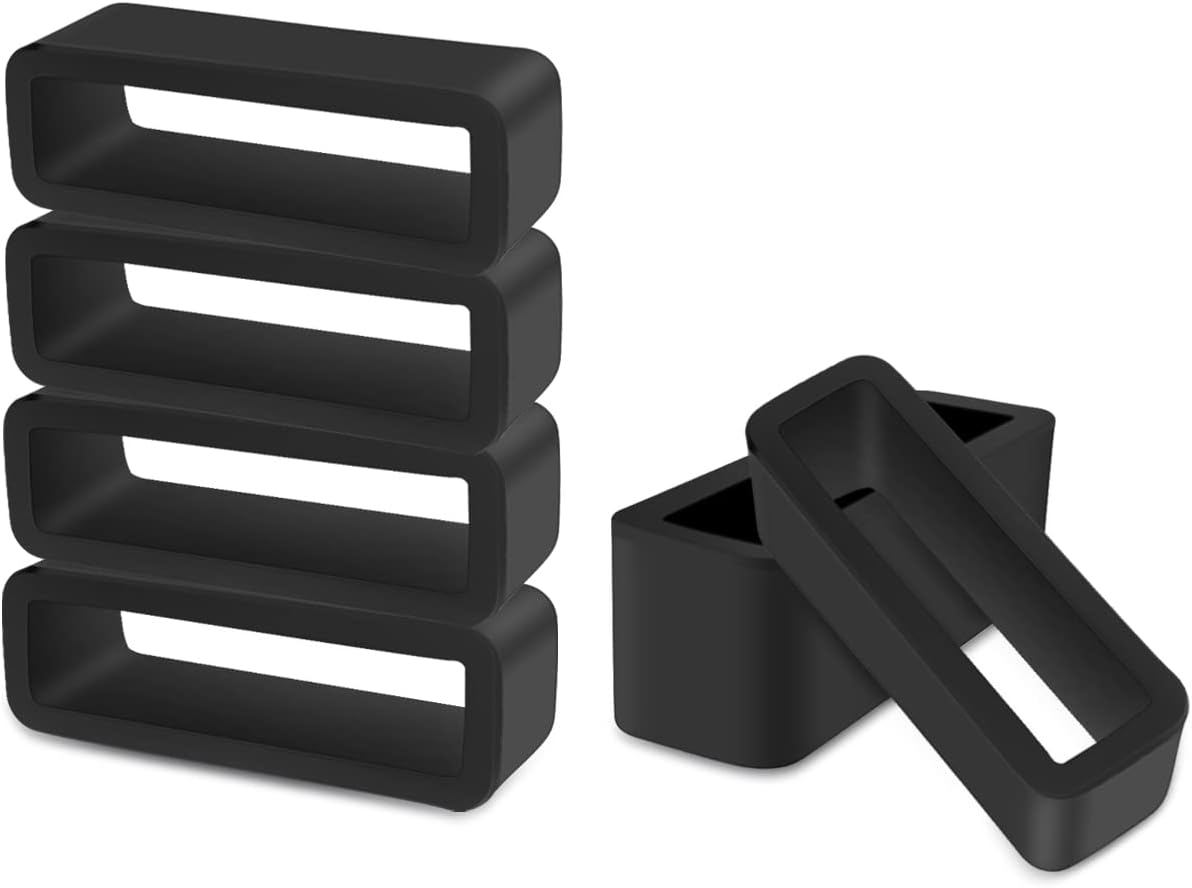 6 Pcs Watch Band Loop Holder Keeper for Resin Belt, Replacement Fastener Rings for Silicone Leather Rubber Watch Strap, Durable Fastener Retainer Size 22mm
