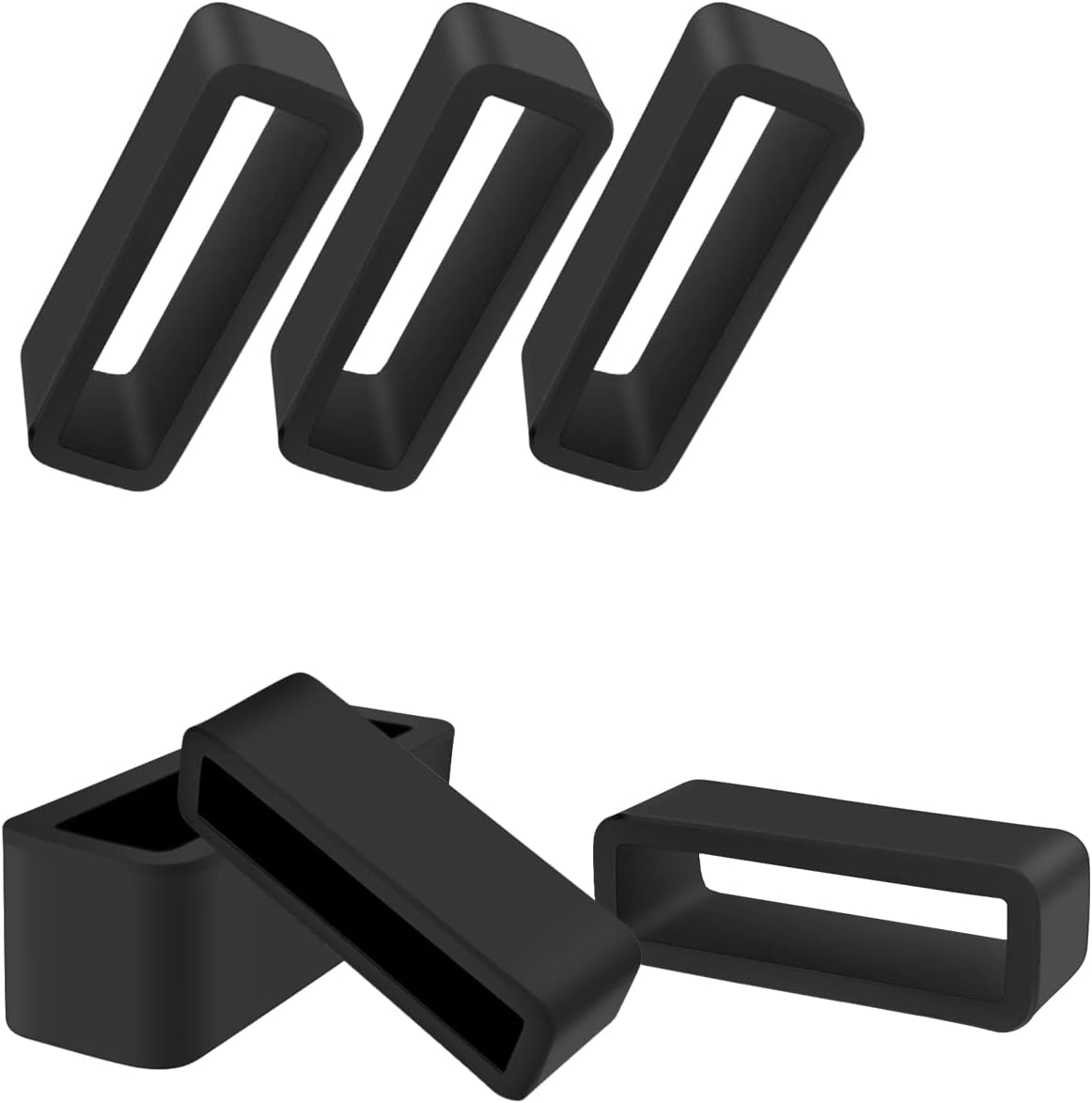 6 Pcs Watch Band Loop Holder Keeper for Resin Belt, Replacement Fastener Rings for Silicone Leather Rubber Watch Strap, Durable Fastener Retainer Size 24mm