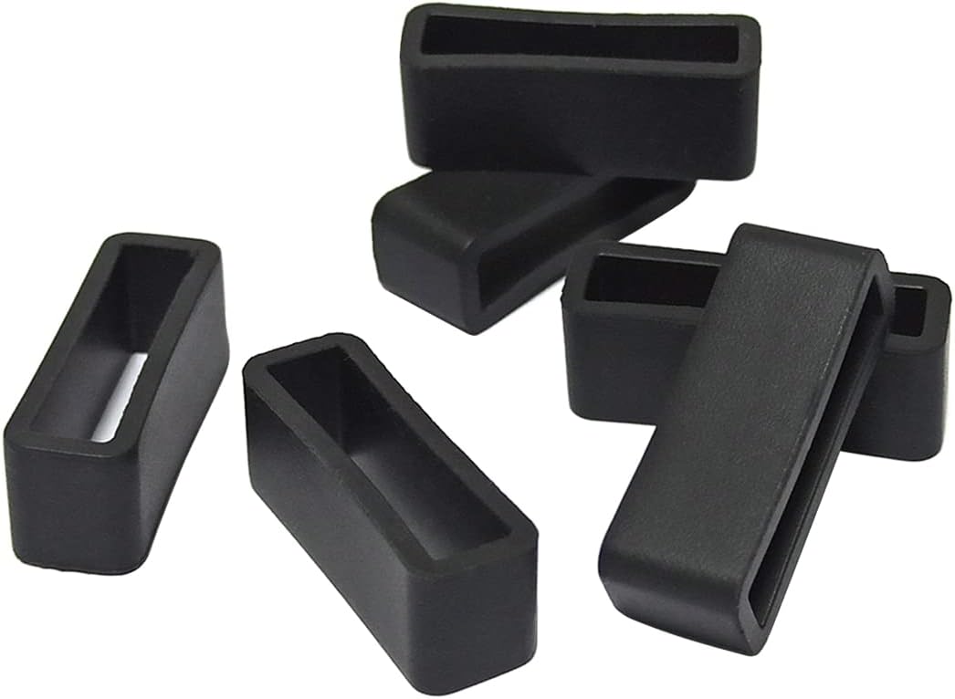 6 Pcs Watch Band Loop Holder Keeper for Resin Belt, Replacement Fastener Rings for Silicone Leather Rubber Watch Strap, Durable Fastener Retainer Size 24mm