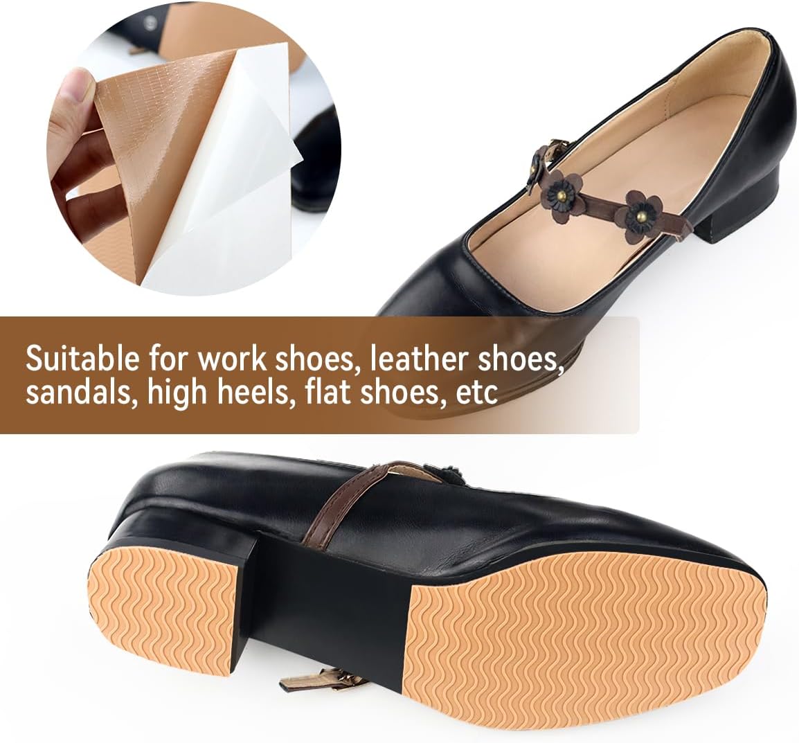 4 Pcs Non-Slip Shoe Sole Pads Shoe Bottom Grip Pads 5.9 x 3.9 Inch Self Adhesive Shoe Sole Protectors Shoe Pads Sole Shoe Bottom Protector for Women Nude