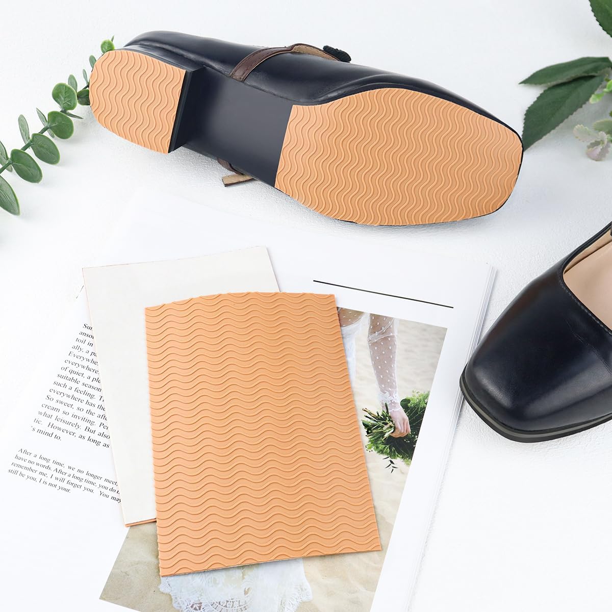 4 Pcs Non-Slip Shoe Sole Pads Shoe Bottom Grip Pads 5.9 x 3.9 Inch Self Adhesive Shoe Sole Protectors Shoe Pads Sole Shoe Bottom Protector for Women Nude