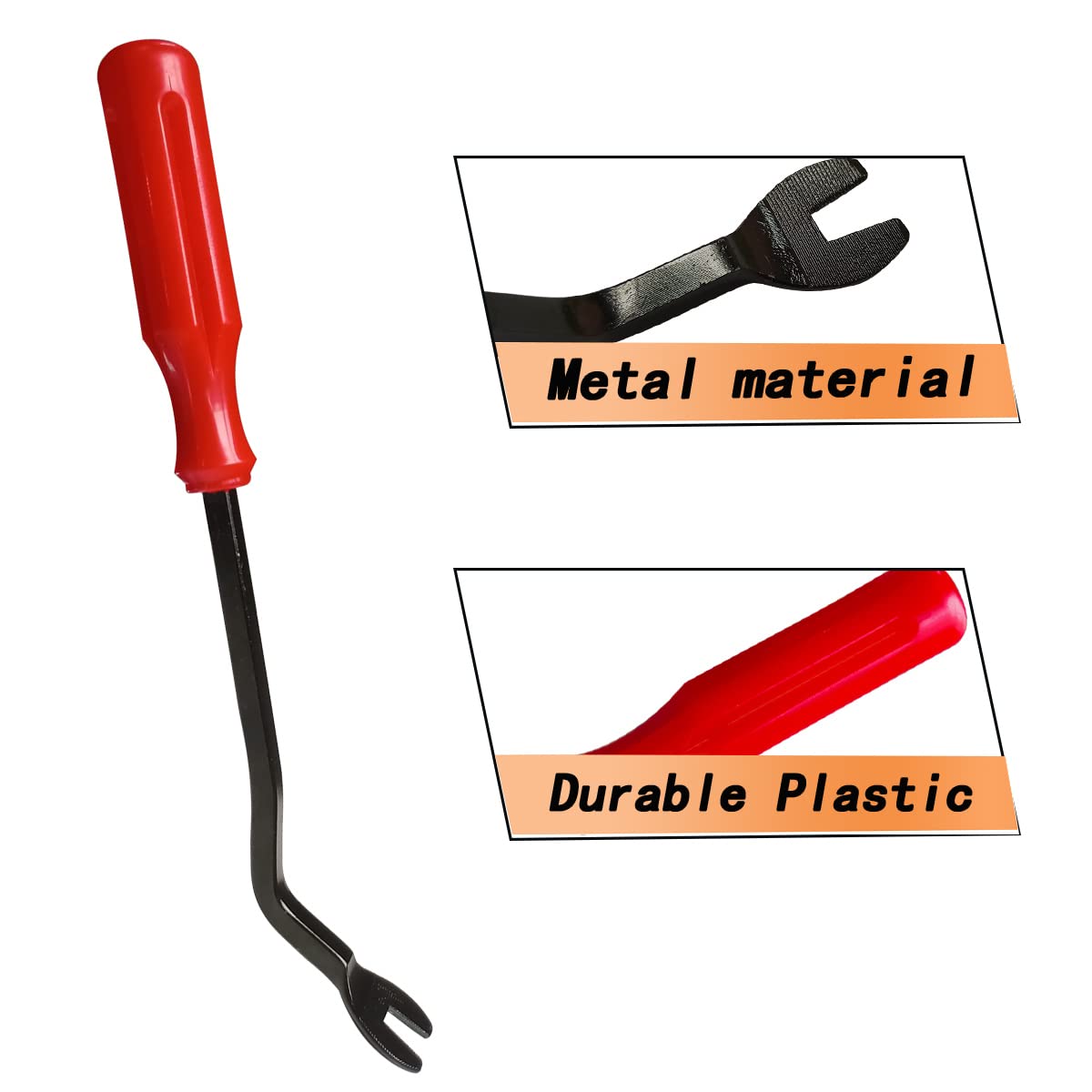 1 Pcs Fastener Remover Car Panel Door Window Tool Clip Puller Rivet Removal Tool Auto Trim Removal Tool for Trim Panels, Plastic and Metal Clips, Car Door Panels Red