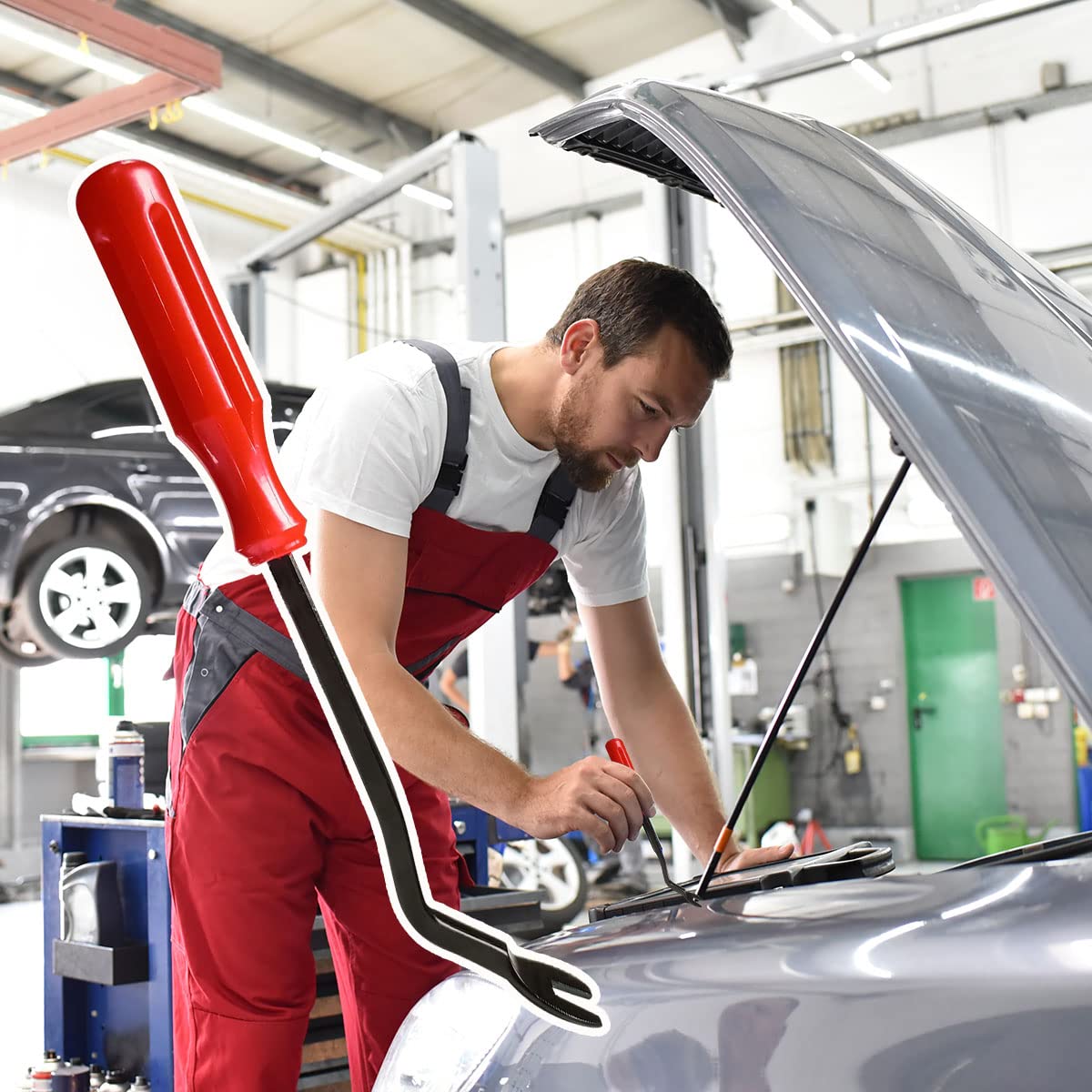1 Pcs Fastener Remover Car Panel Door Window Tool Clip Puller Rivet Removal Tool Auto Trim Removal Tool for Trim Panels, Plastic and Metal Clips, Car Door Panels Red