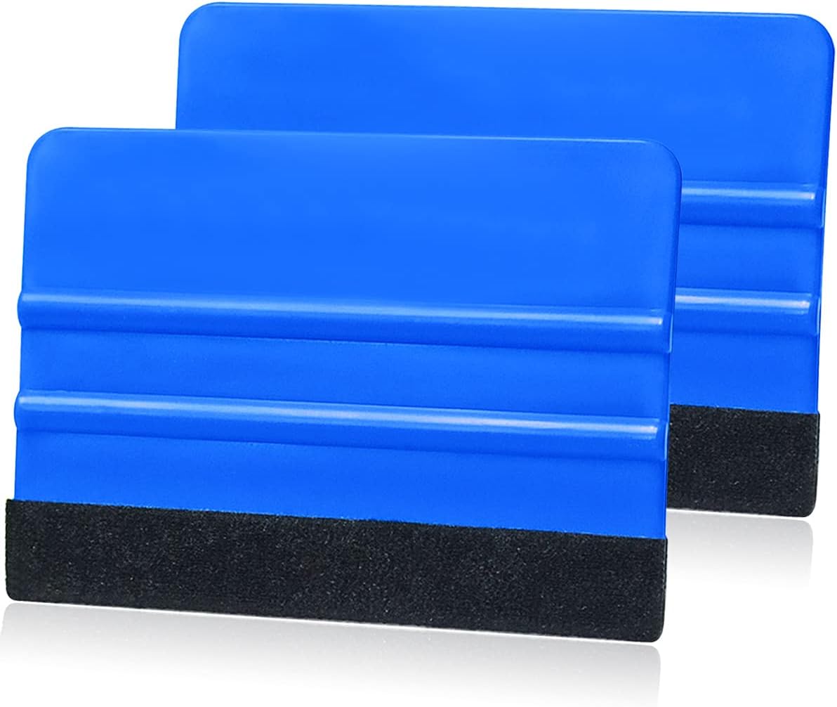 2 Pieces Wallpaper Smoothing Tool, Vehicle Vinyl Felt Squeegee Window Tint Film Tool for Peel and Stick Wallpaper blue