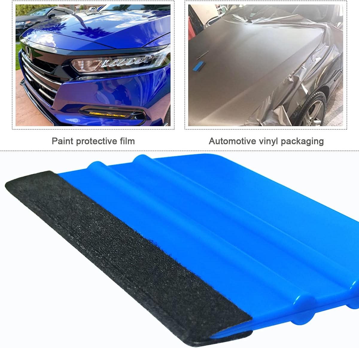 2 Pieces Wallpaper Smoothing Tool, Vehicle Vinyl Felt Squeegee Window Tint Film Tool for Peel and Stick Wallpaper blue