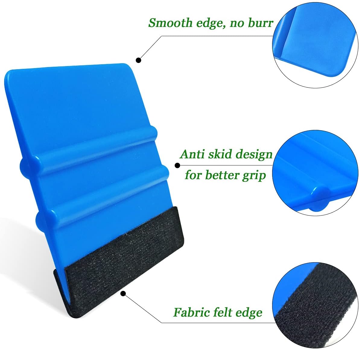 2 Pieces Wallpaper Smoothing Tool, Vehicle Vinyl Felt Squeegee Window Tint Film Tool for Peel and Stick Wallpaper blue