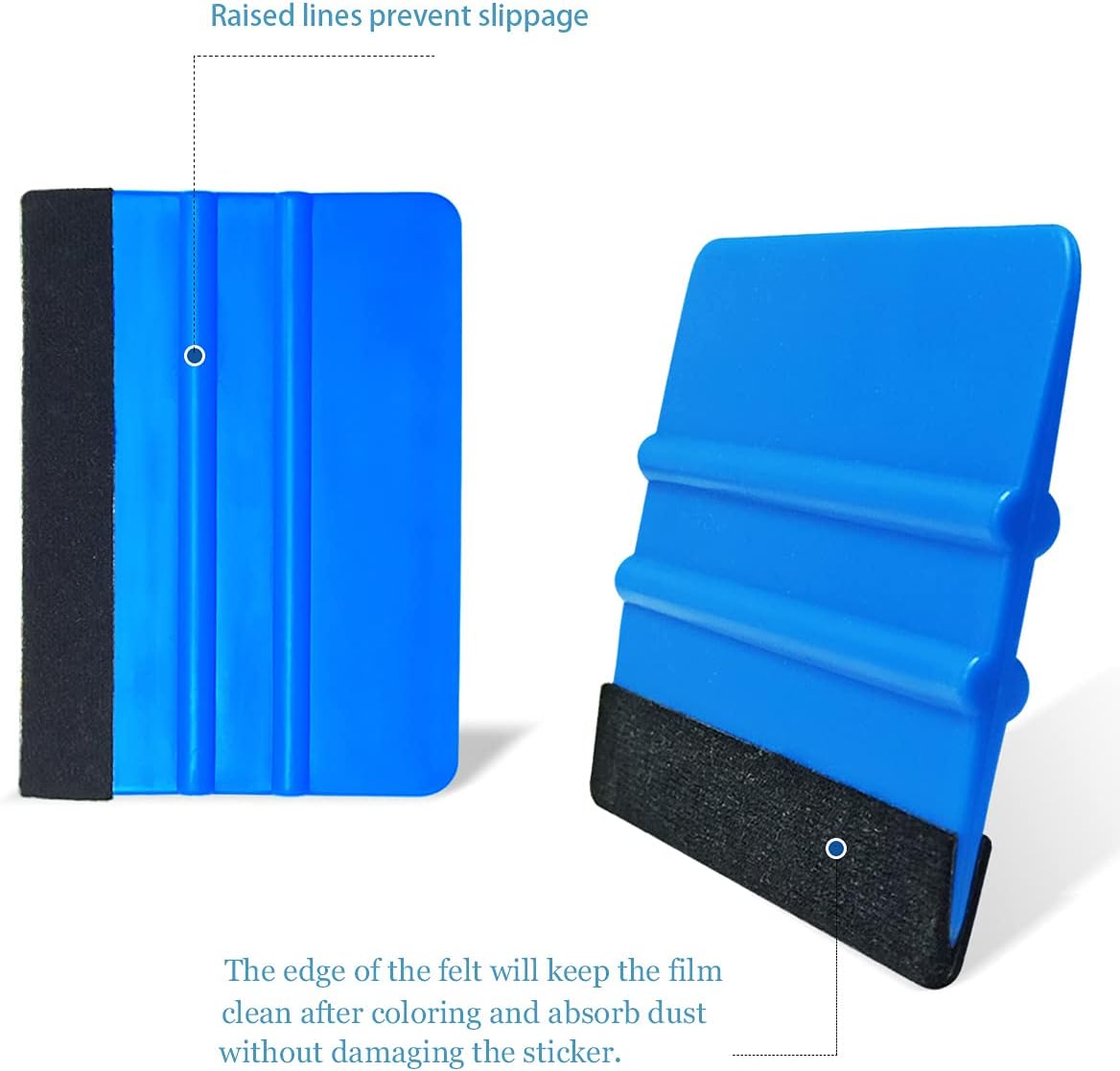 2 Pieces Wallpaper Smoothing Tool, Vehicle Vinyl Felt Squeegee Window Tint Film Tool for Peel and Stick Wallpaper blue