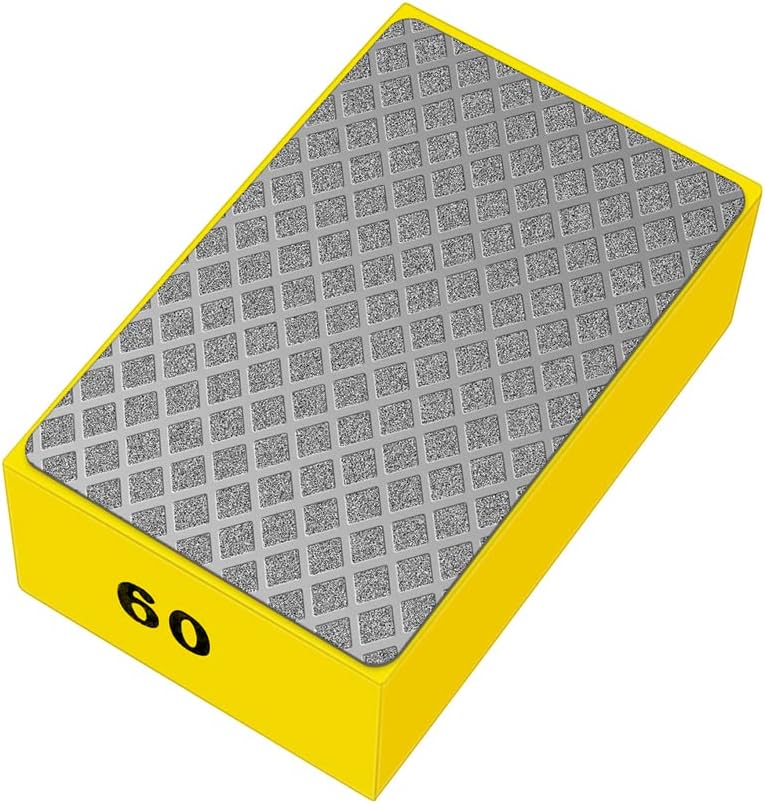 1 Pcs Diamond Hand Pad Sanding Block Sharp Glass Grinding Polishing Pad Sanding Block Foam Backing Hand-Held Sanding Block for Sanding Polishing Marble Tile Ceramics 60#