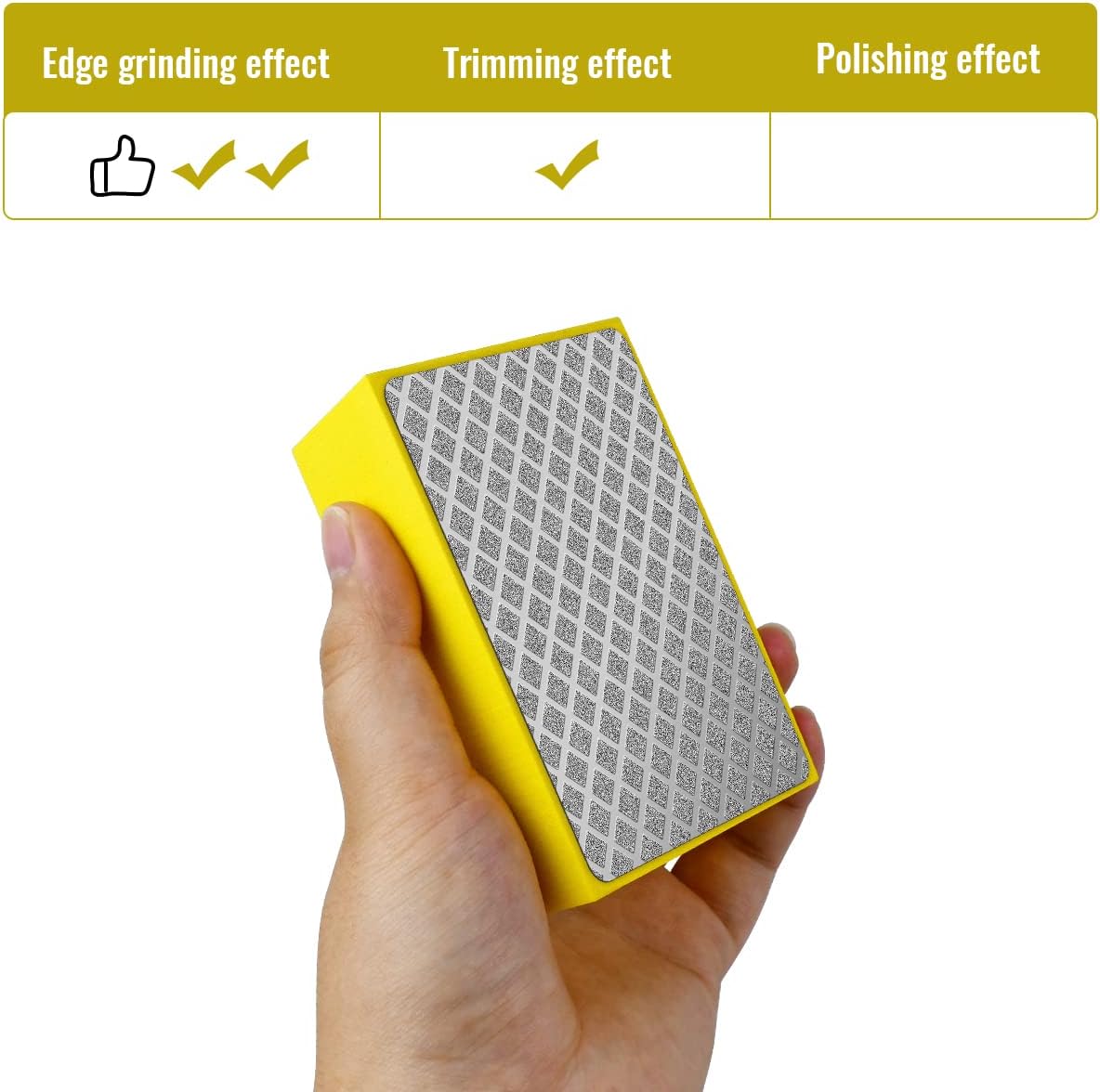 1 Pcs Diamond Hand Pad Sanding Block Sharp Glass Grinding Polishing Pad Sanding Block Foam Backing Hand-Held Sanding Block for Sanding Polishing Marble Tile Ceramics 60#