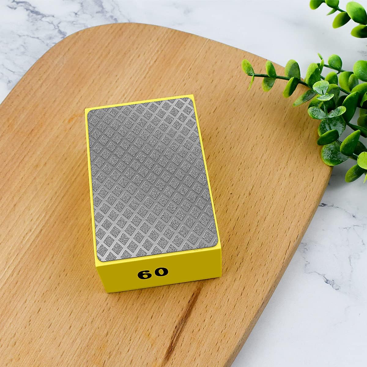 1 Pcs Diamond Hand Pad Sanding Block Sharp Glass Grinding Polishing Pad Sanding Block Foam Backing Hand-Held Sanding Block for Sanding Polishing Marble Tile Ceramics 60#