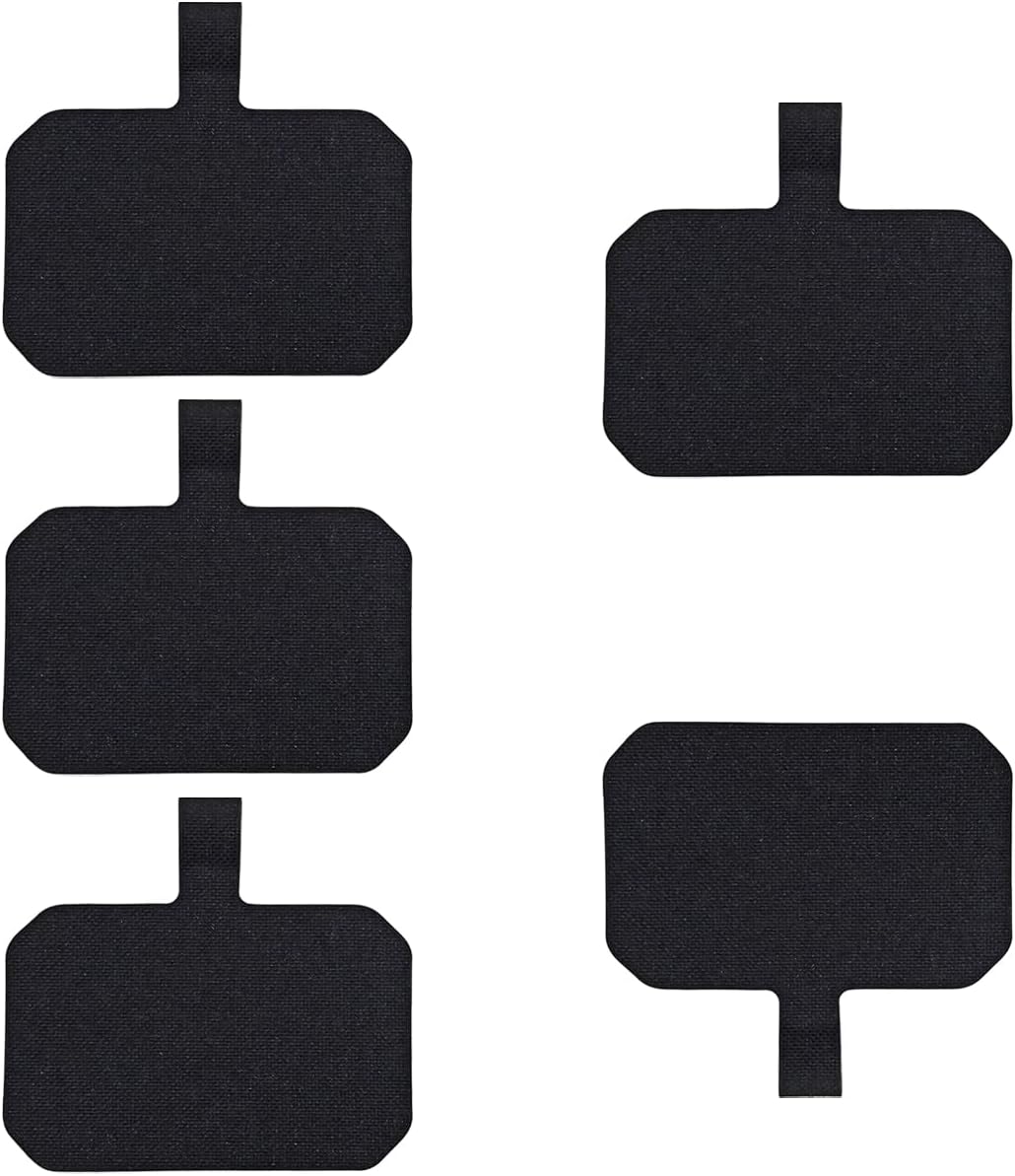 5 Pack Phone Tether Tab Cell Phone lanyard pad, Universal Phone Tether Tab Phone Lanyard Replacement Part Compatible with Most Smartphones Black