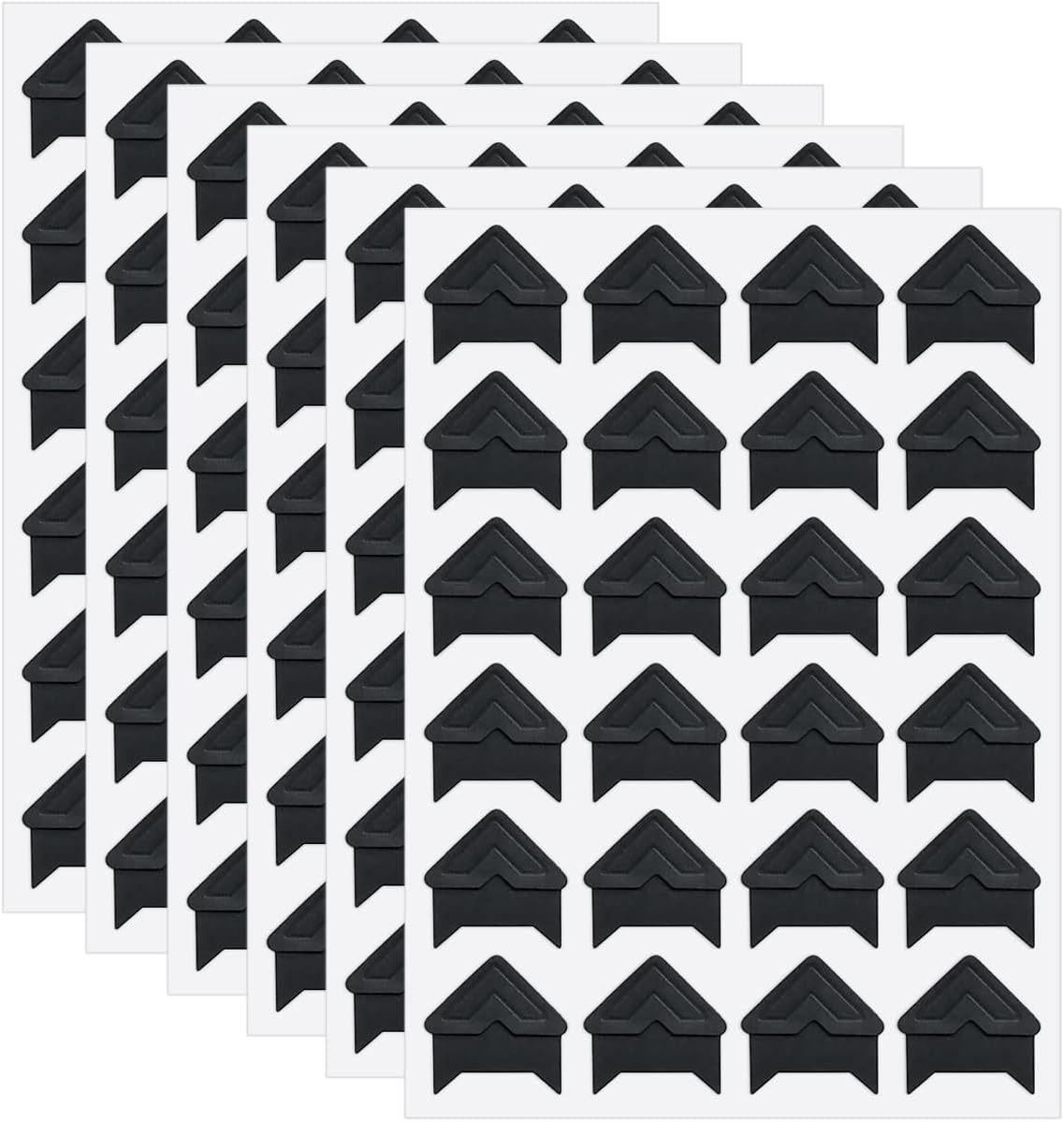 12 Sheets 288 Count Self-Adhesive Photo Corners Stickers, Acid Free Photo Mounting Corners for Scrapbooks, Memory Books, DIY Picture Album, Journal Black
