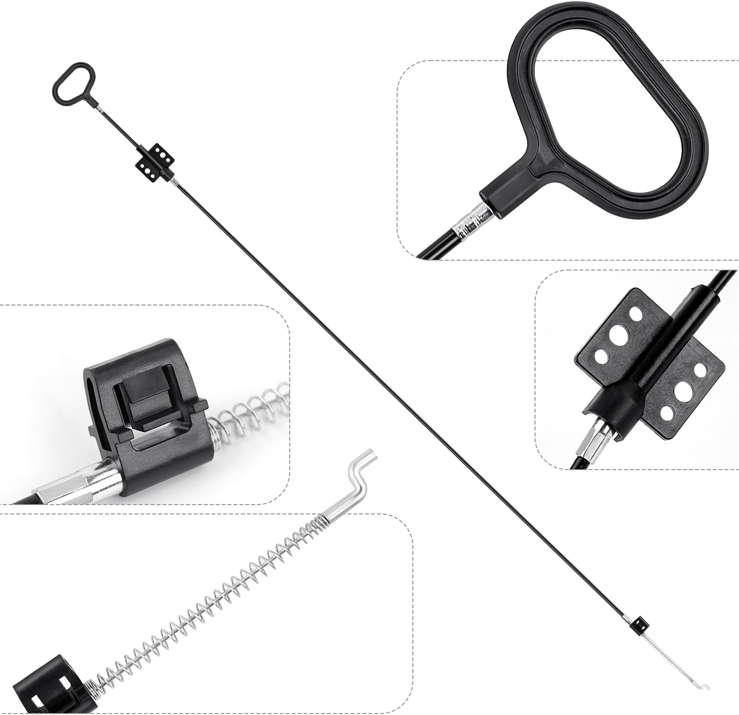 Sofa Recliner Cables Sofa and Reclined Chair Replacement Part D Ring Couch Recliner Pull Handle with S Tip for Cable Total Length 36.5 Inch Exposed Length 5Inch 1 Pack Black