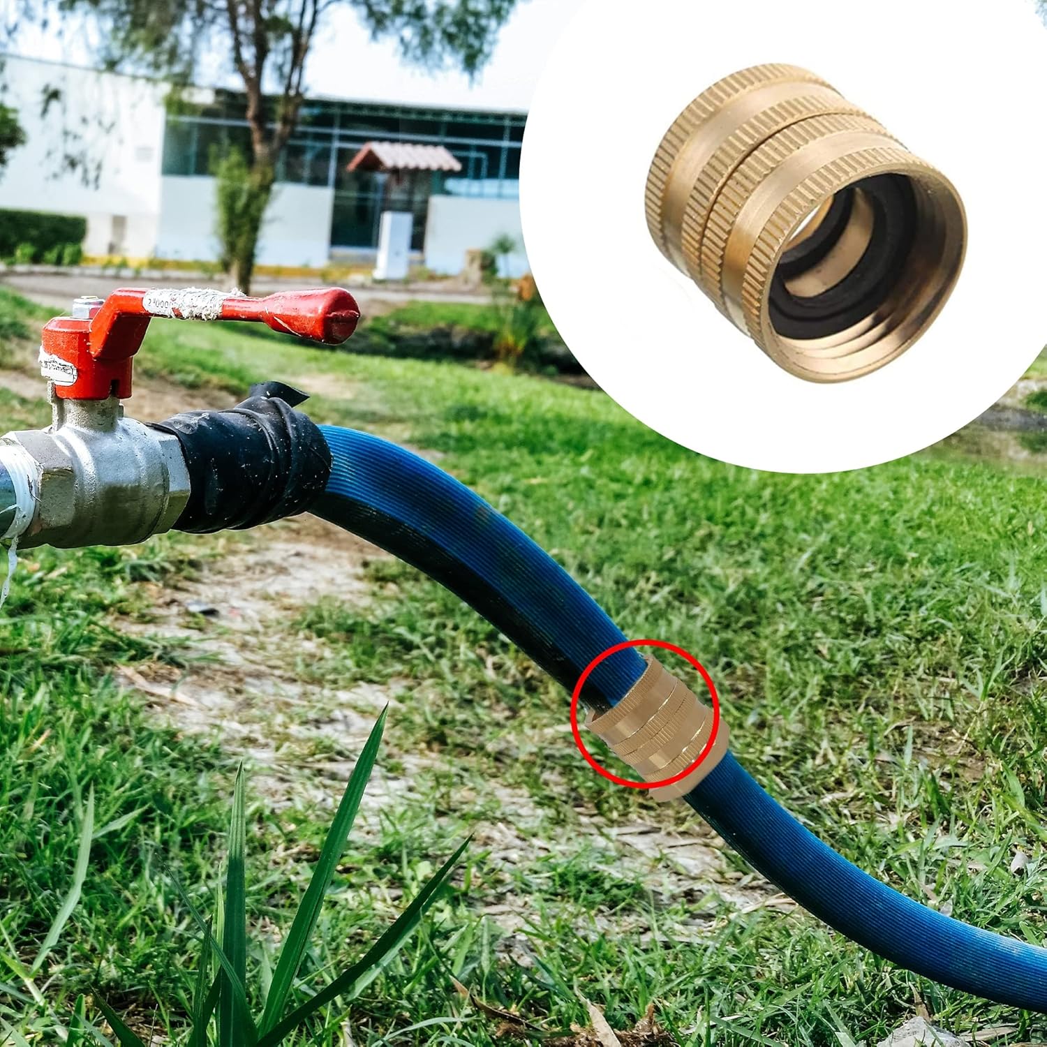 Garden Hose Adapter, 3/4 Inch Solid Brass Hose Connectors, 2 Pack Hose Connector with 2 Extra Washers Female to Female
