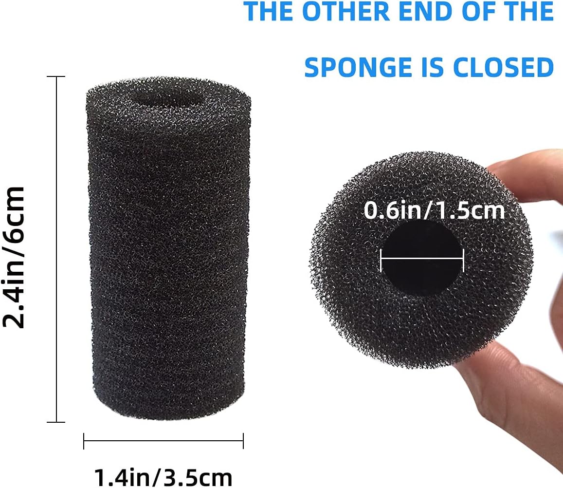 6pcs Pre-Filter Sponge, Pre Filter Foam Sponge Roll for Aquarium Fish Tank 6 x 3.5cm /2.4x1.4 inch
