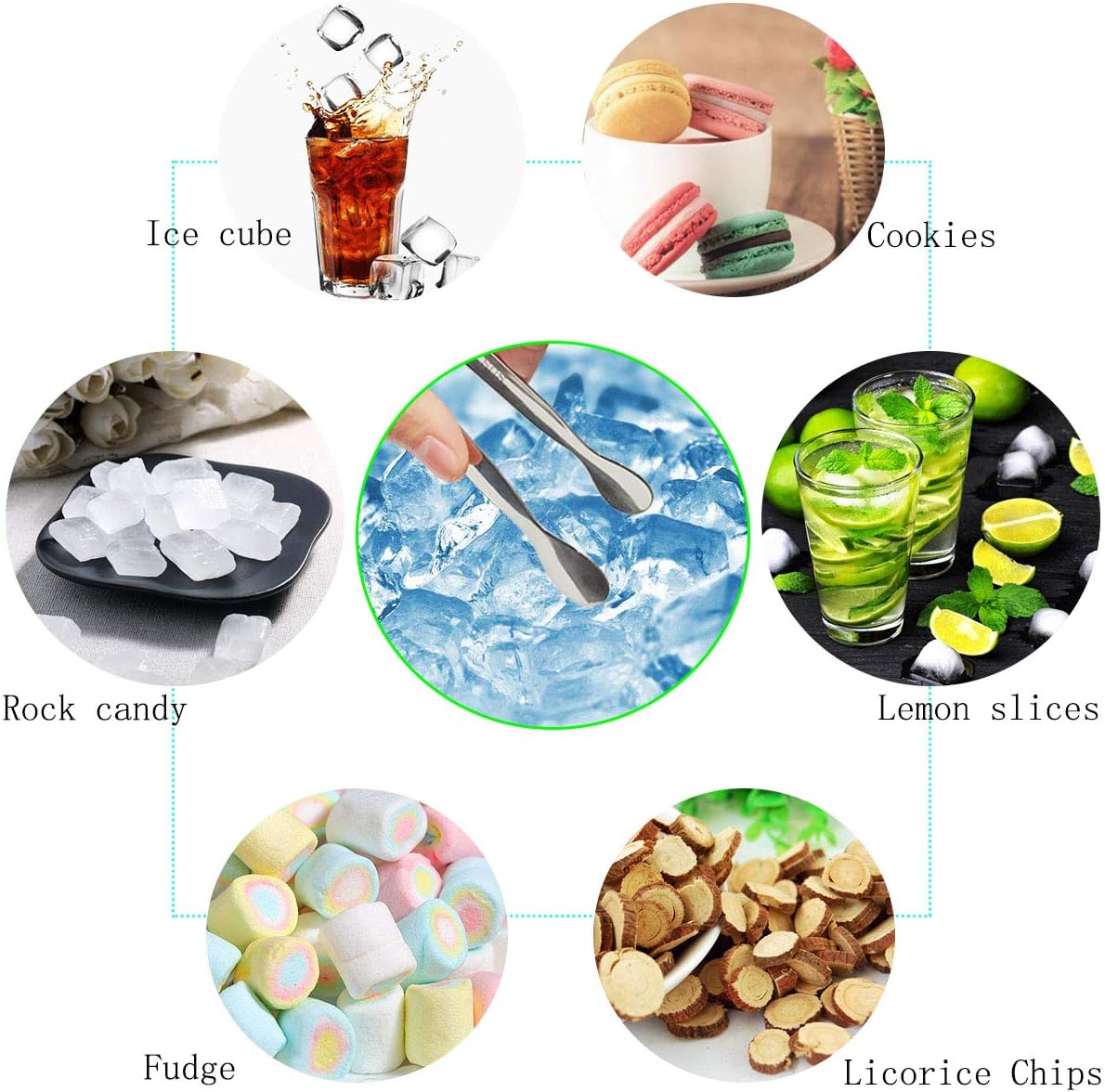 4 Pcs Ice Tongs Sugar Cubes Tongs, Mini Serving Tongs, 304 Stainless Steel, Silver, 4.33 x 0.63 inches