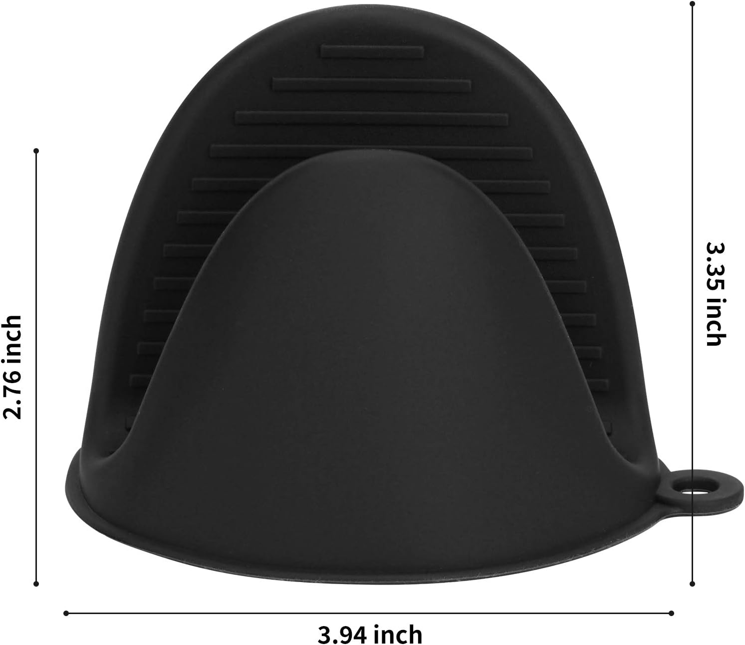 Silicone Oven Mitts Pot Holders Sets for Kitchen Heat Resistant Small Kitchen Mittens Rubber Air Fryer Mitts Mini Pot Pinch Grip for Cooking and Baking 1 Pair Black