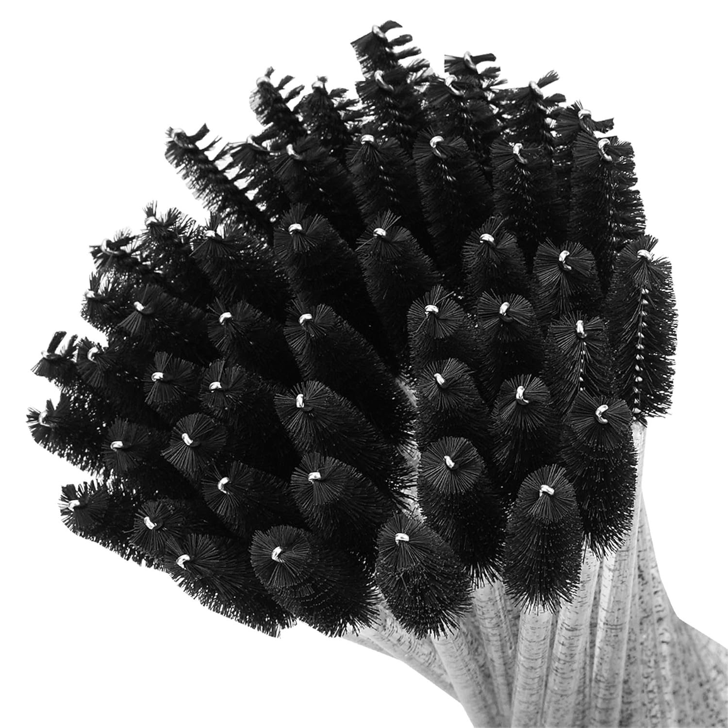 200PCS Spoolie Eyelash Brush - Disposable Mascara Brush Wand for Lashes, Eyebrow Eyelash Extension Supplies Black