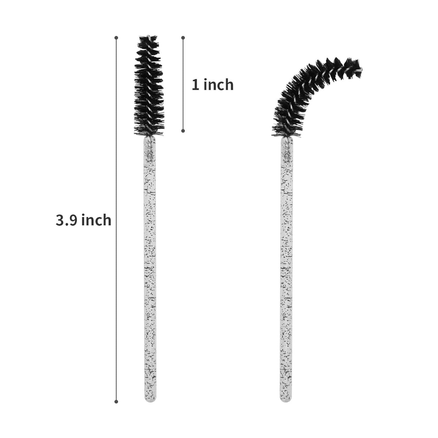 200PCS Spoolie Eyelash Brush - Disposable Mascara Brush Wand for Lashes, Eyebrow Eyelash Extension Supplies Black