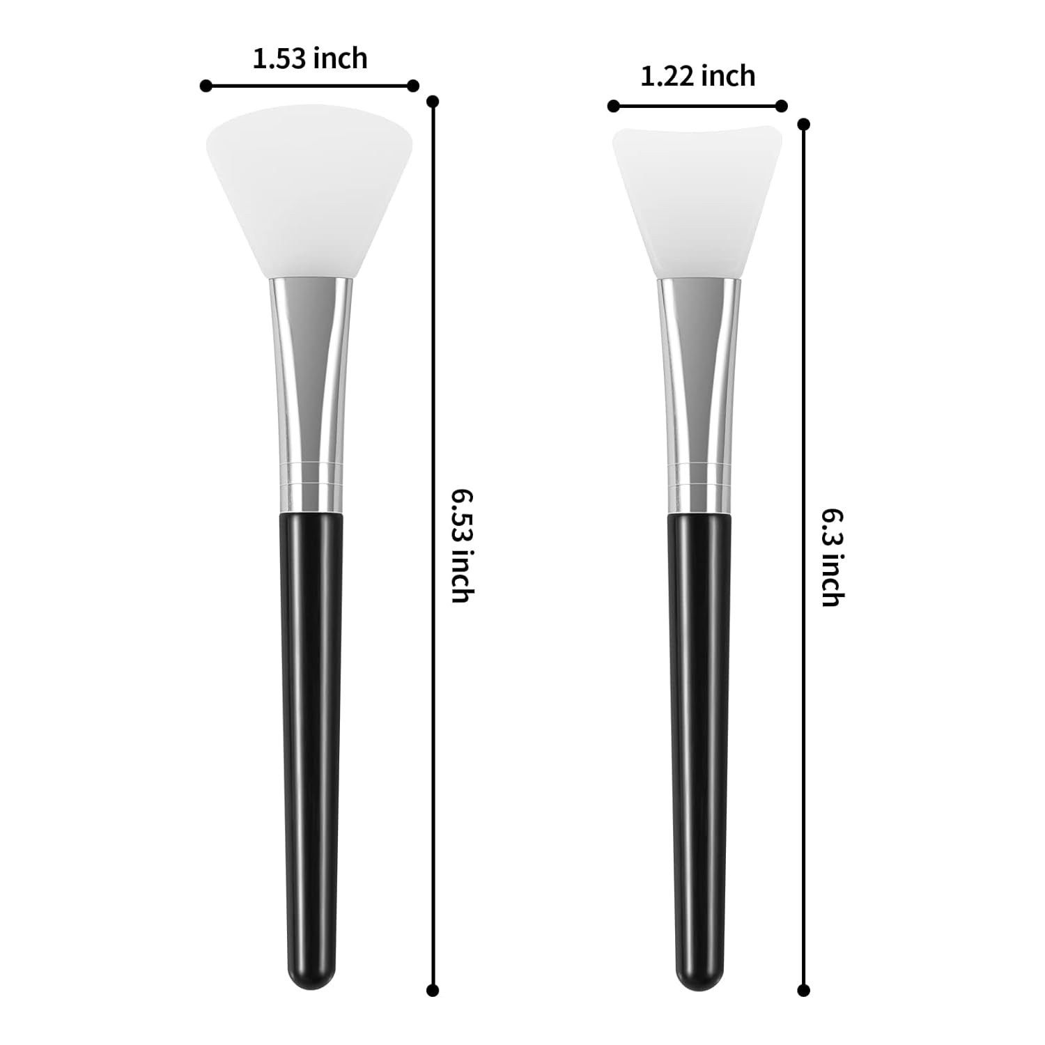 4PCS Silicone Face Mask Brush Applicator, Flexible Silicone Brush for Face for Mud, Clay, DIY Mask, Body Lotion, BB Cream Black