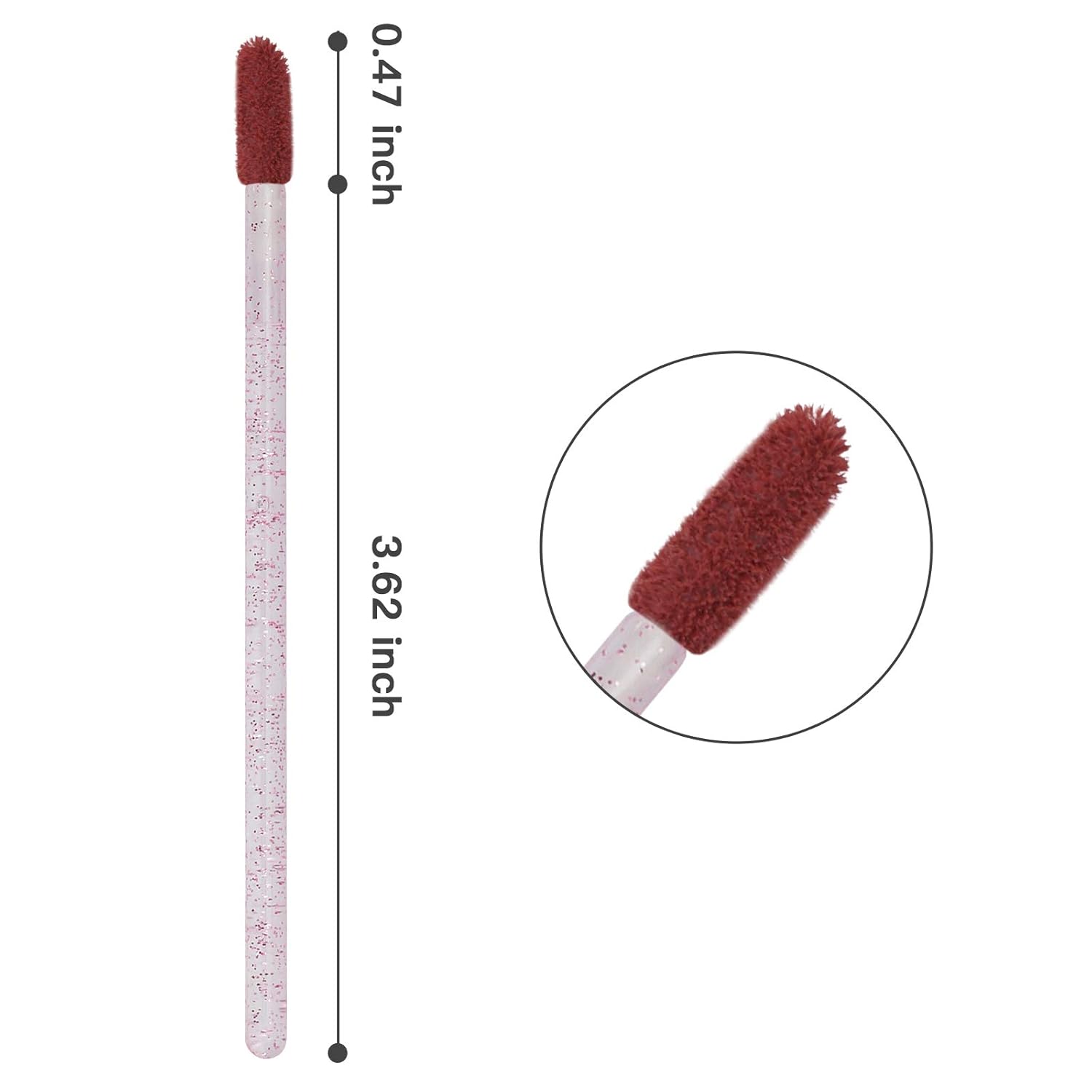 300 PCS Lip Brush, Disposable Makeup Applicators, Lip Gloss Brush Lipstick Applicator Wands, Multicolor Makeup Tool Kits Beauty Lipstick Cosmetic Crystal Pink