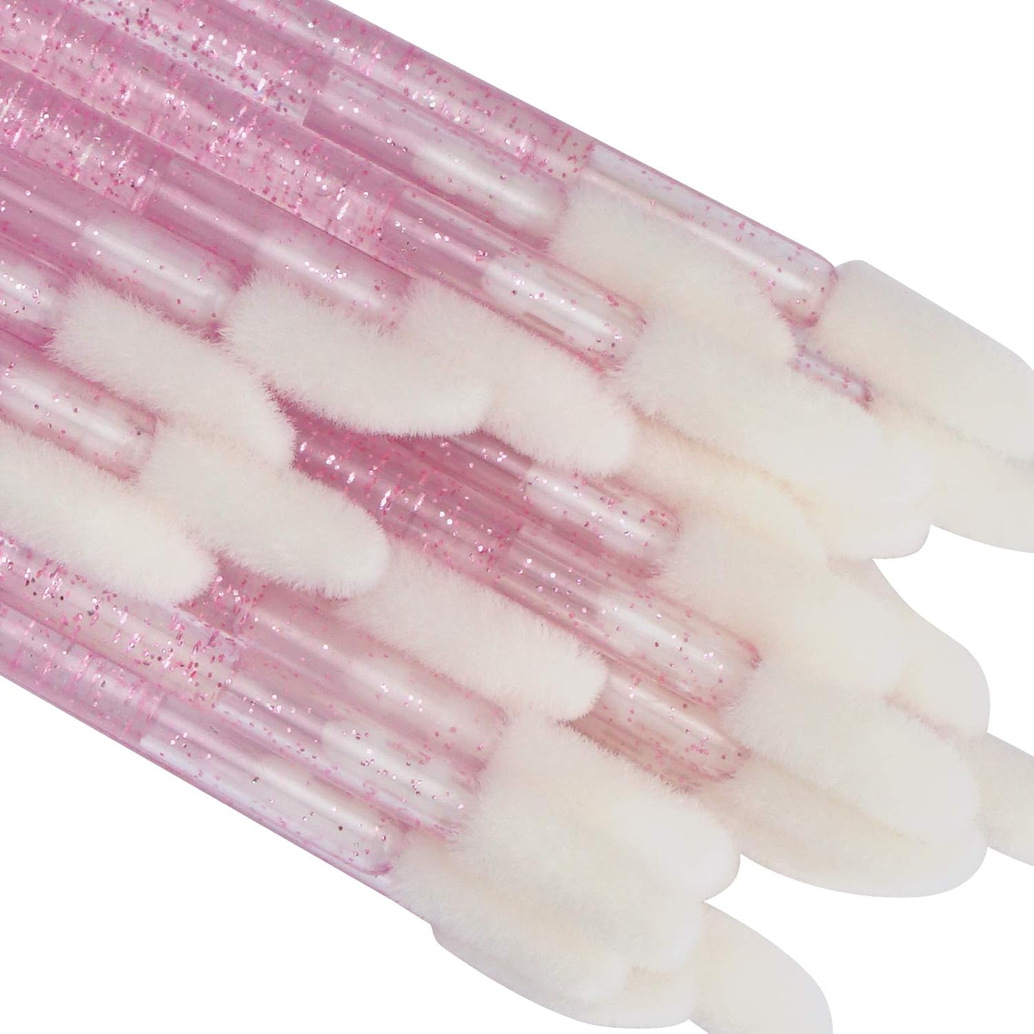 300 PCS Lip Brush, Disposable Makeup Applicators, Lip Gloss Brush Lipstick Applicator Wands, Multicolor Makeup Tool Kits Beauty Lipstick Cosmetic Crystal Pink