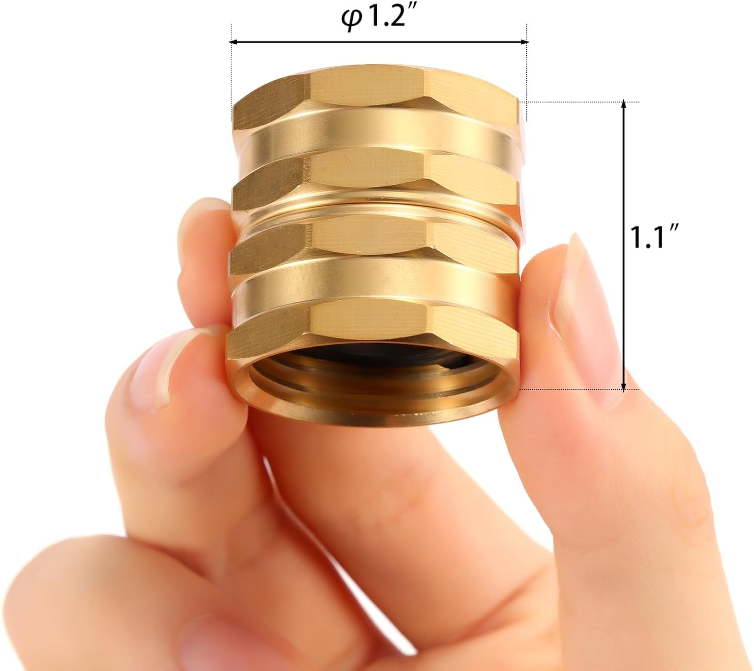 2 Pack Garden Hose Adapter,Brass Hose to Hose Swivel, 3/4-Inch Hose Connector with 4 Extra Washers Female to Female , Double Female