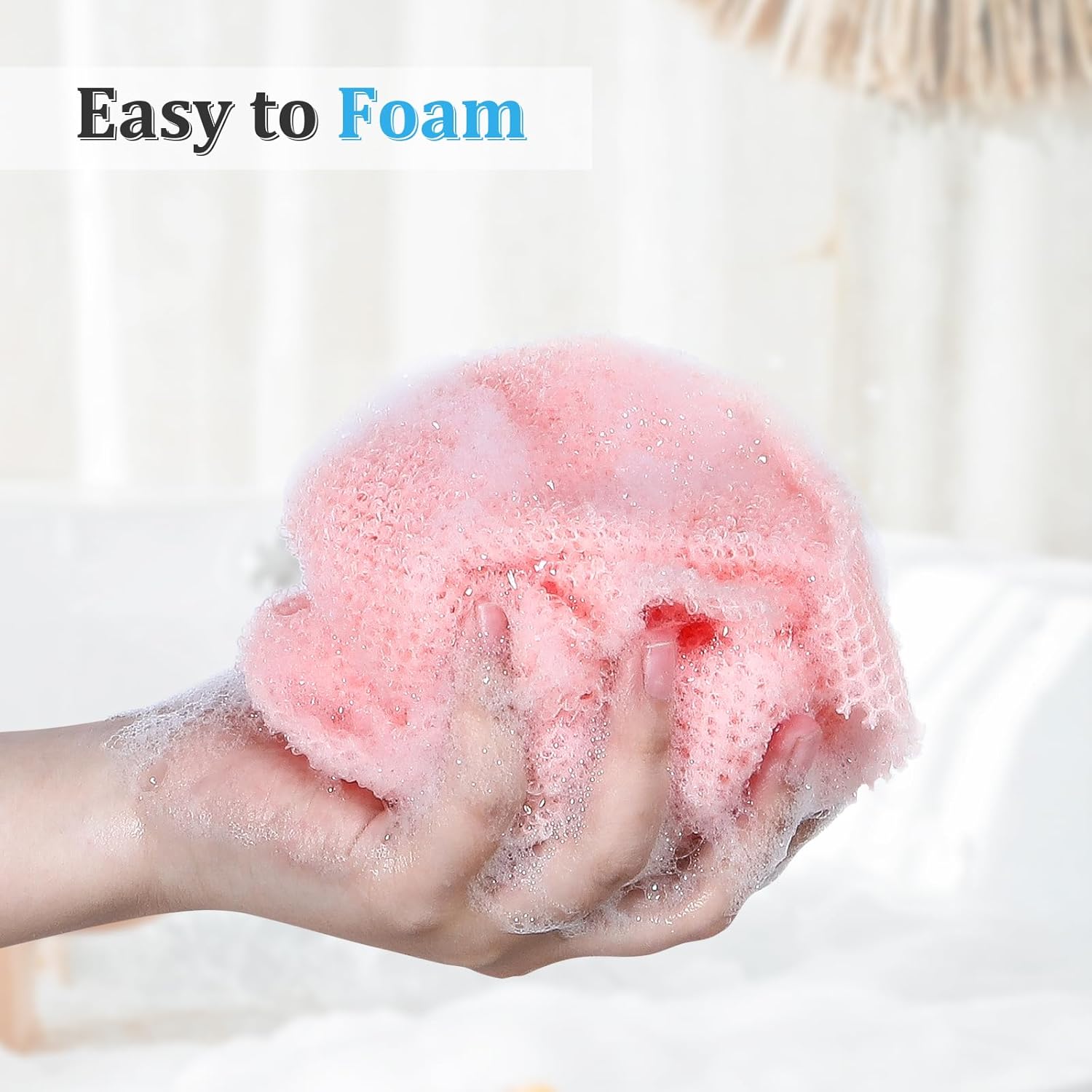 4 Pieces African Exfoliating Net, Long African Net Sponge, Nylon African Net Cloth, Exfoliating Washcloth, Body Scrubbers for Use in Shower, Back Scrubber Skin Smoothers for Bath Multicolor 4