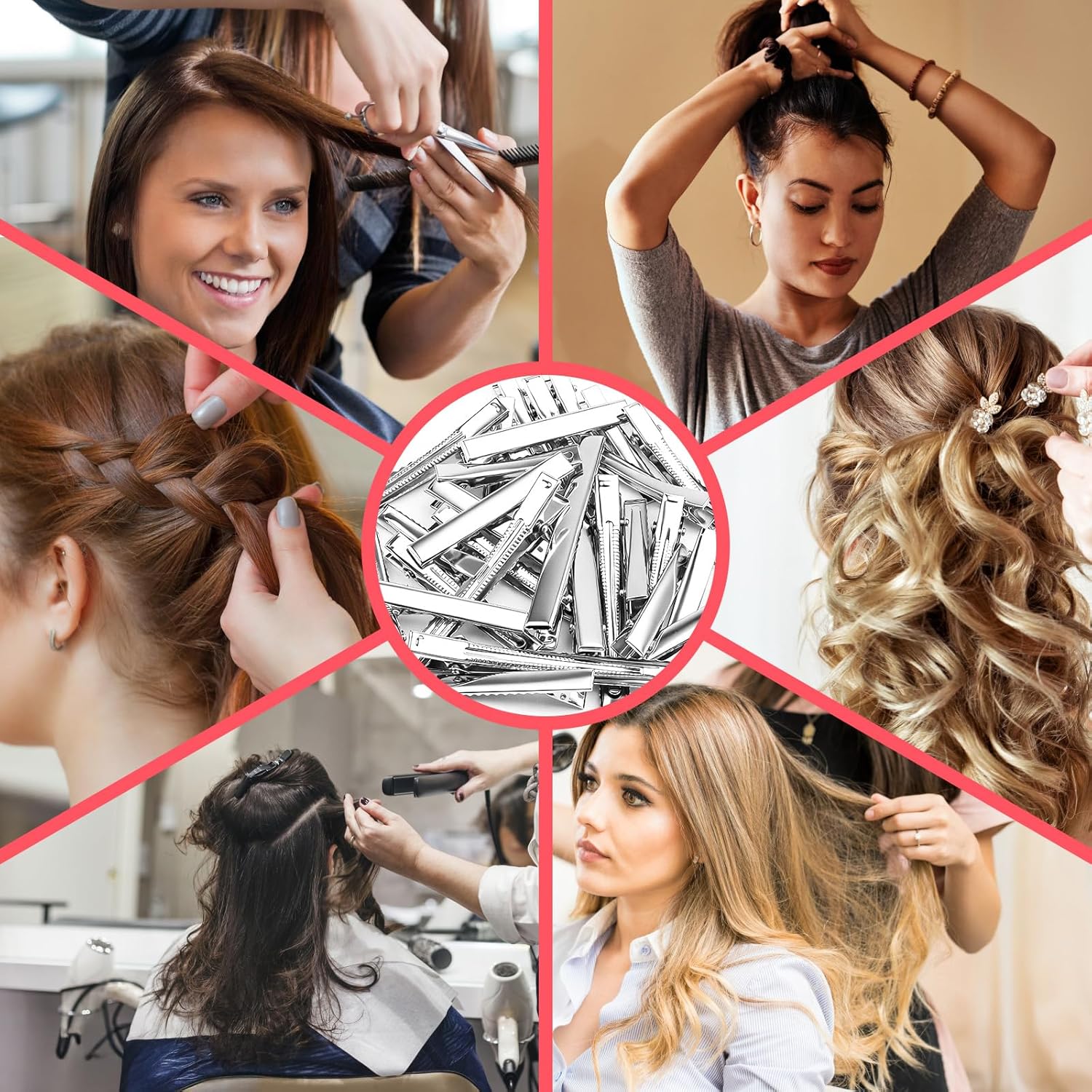 30-Pack Alligator Hair Clips - 3 Sizes 3" 2.2" 1.8" Large Metal Silver Hair Clips for Bow Making, Crafts, Salon Styling - Strong Hold Single Prong Hair Grip for Women & Girls Hairdresser