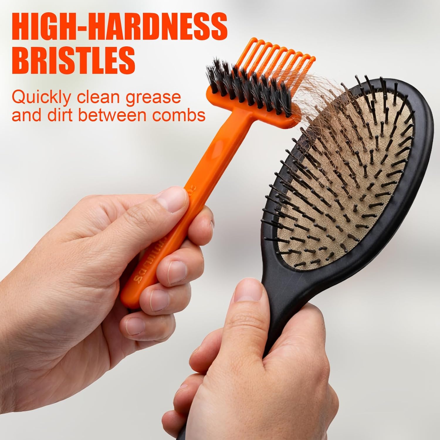 1-Pack 2-in-1 Comb Cleaner with Pick and Bristles - Hair Brush Cleaners - Hairbrush Cleaner Remover Rake for Home Salon Travel Use - Effectively Clear Hair Dust Grease and Dirt on Combs