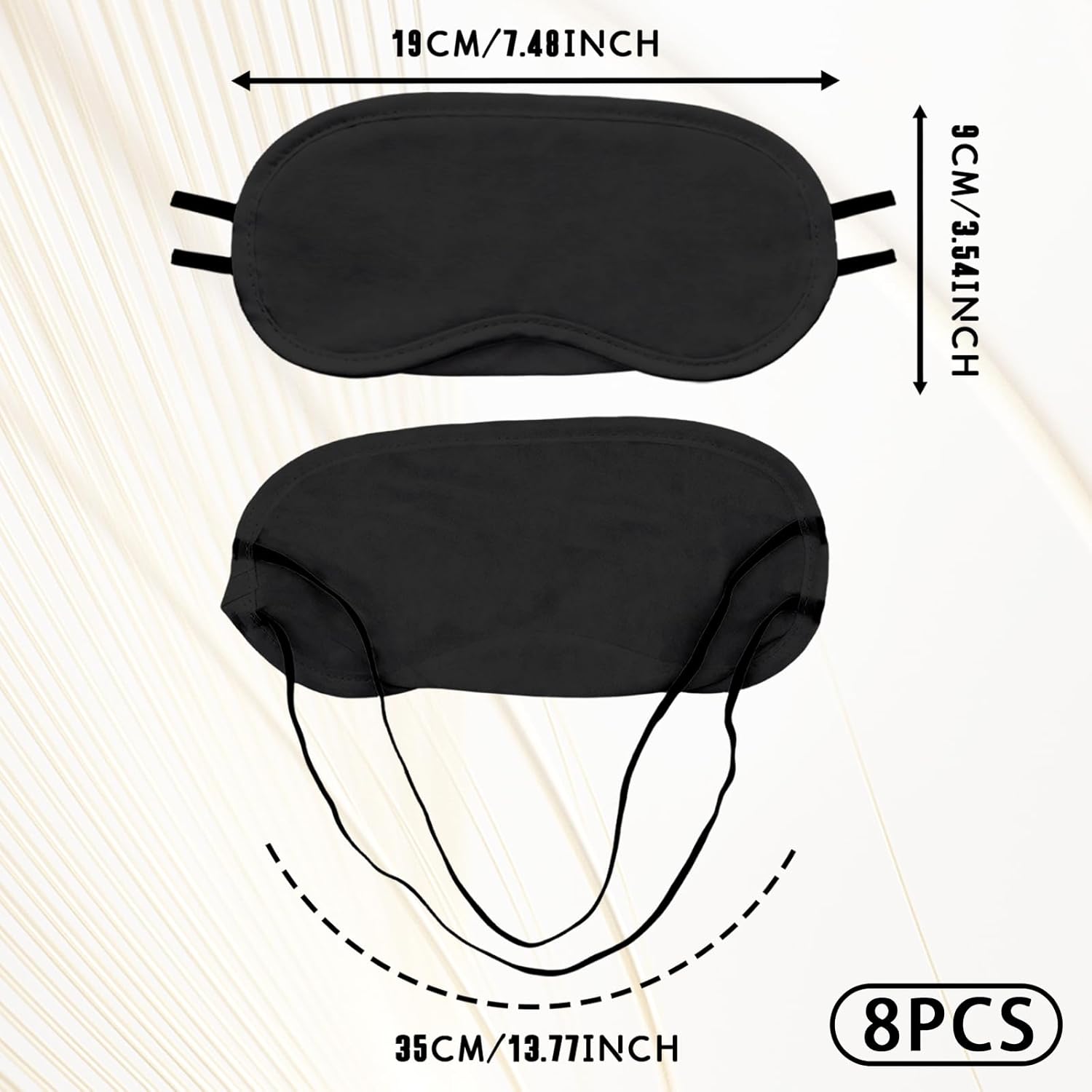 8-Pack Blindfold Sleep Mask for Party Games Travel Sleep Team Build Party Supply - Eye Covers for Sleeping with Adjustable Strap - Sleeping Masks for Women Men, Black