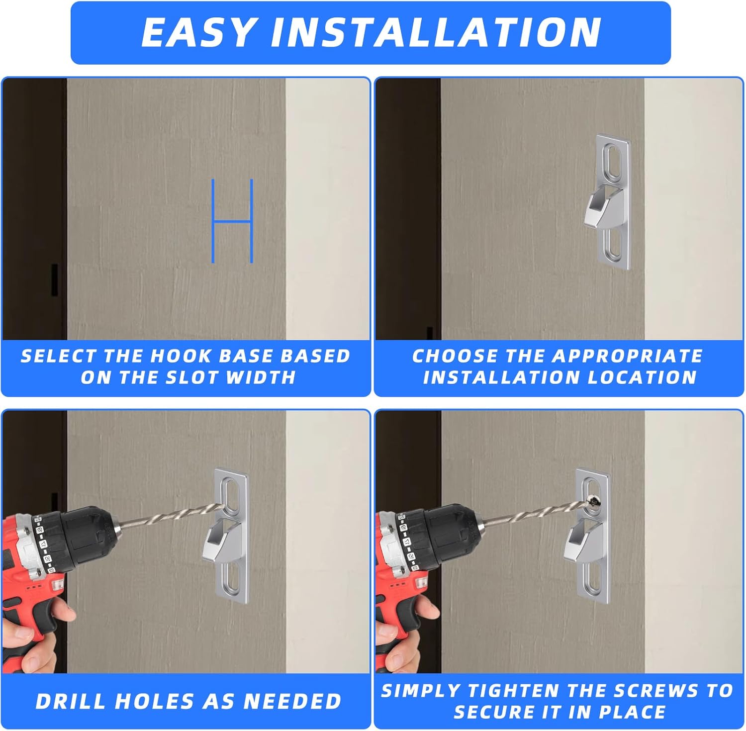 Sliding Door Keeper 1Set Chrome Plated Sliding Glass Lock with mounting Screws Slide Sliding Door Lock Latch Hardware Replacement for Various Sliding Patio Door