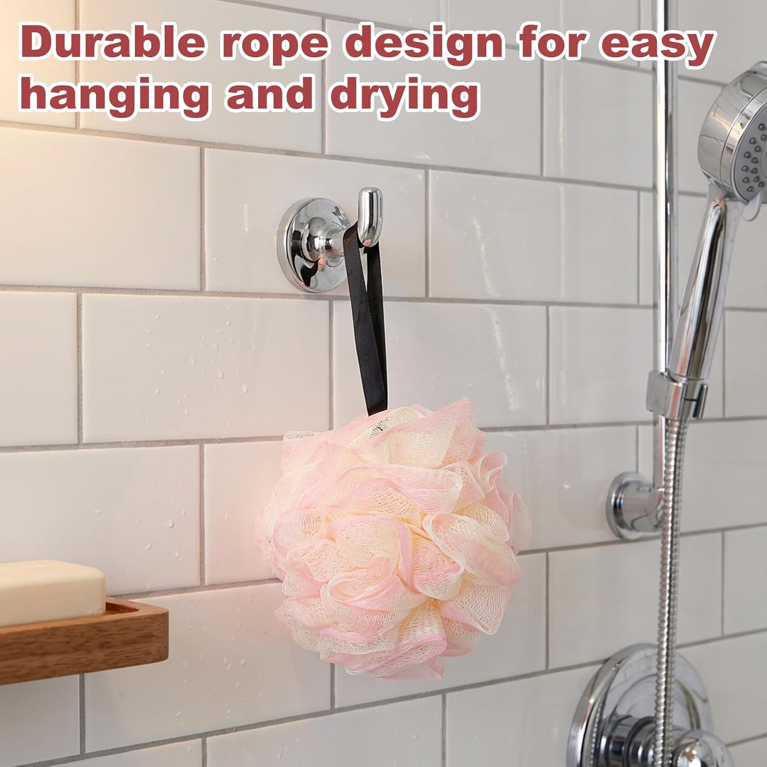 2 Pack Loofah Sponge Shower Loofahs - 2 Colors Bath Sponges Mesh Balls for Body Scrubber - Exfoliator Wash Back Scrubber Bathroom Men Women - Scrubbers Cleaning Bathing Accessories