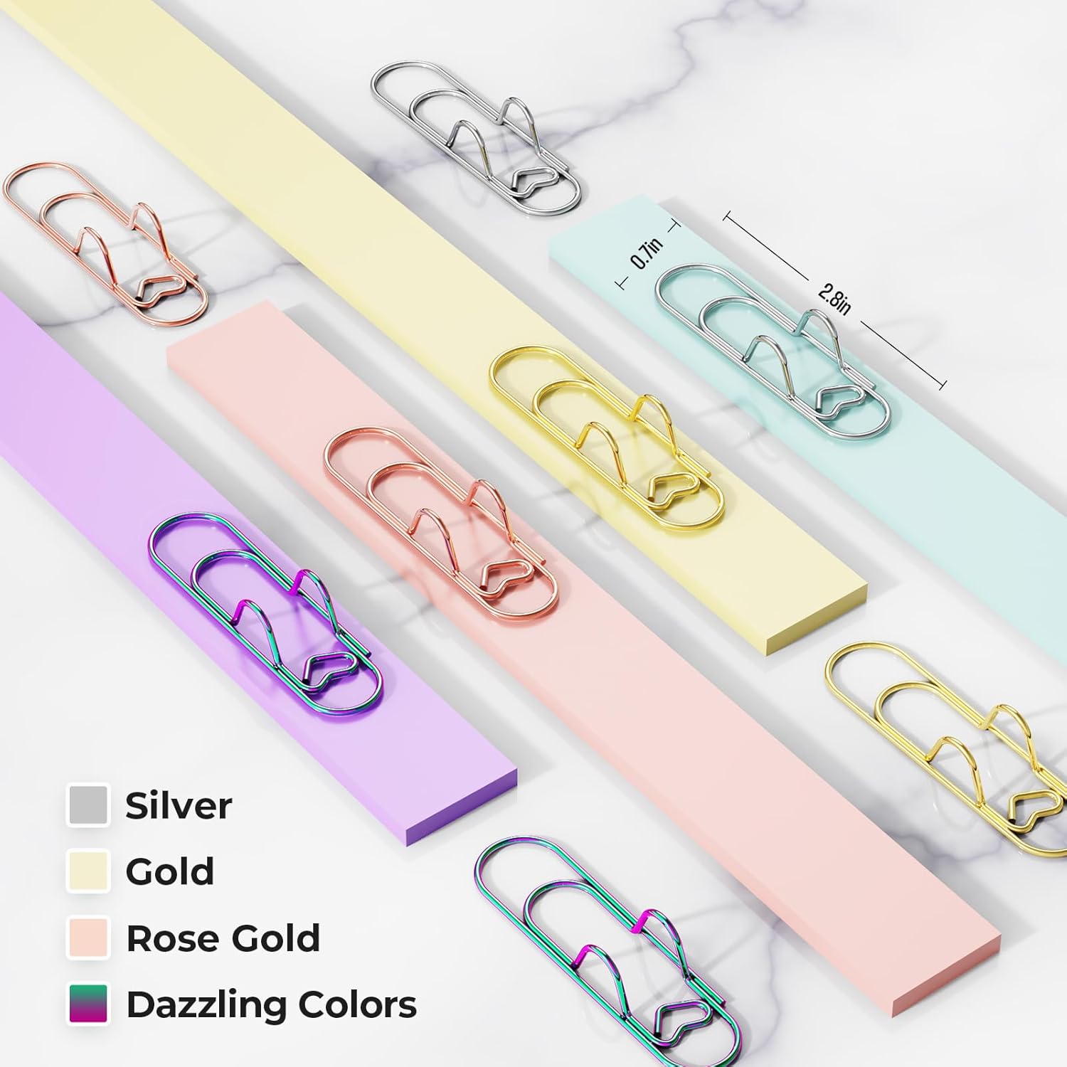 Pen Holder Clip, Metal Pen Holder Clips for Notebook - 8 Pcs Colorful Paper Clip Pen Holder Planner Accessories, 4 Color Available Only for Pens with a Thickness of Less Than 0.5 Inches