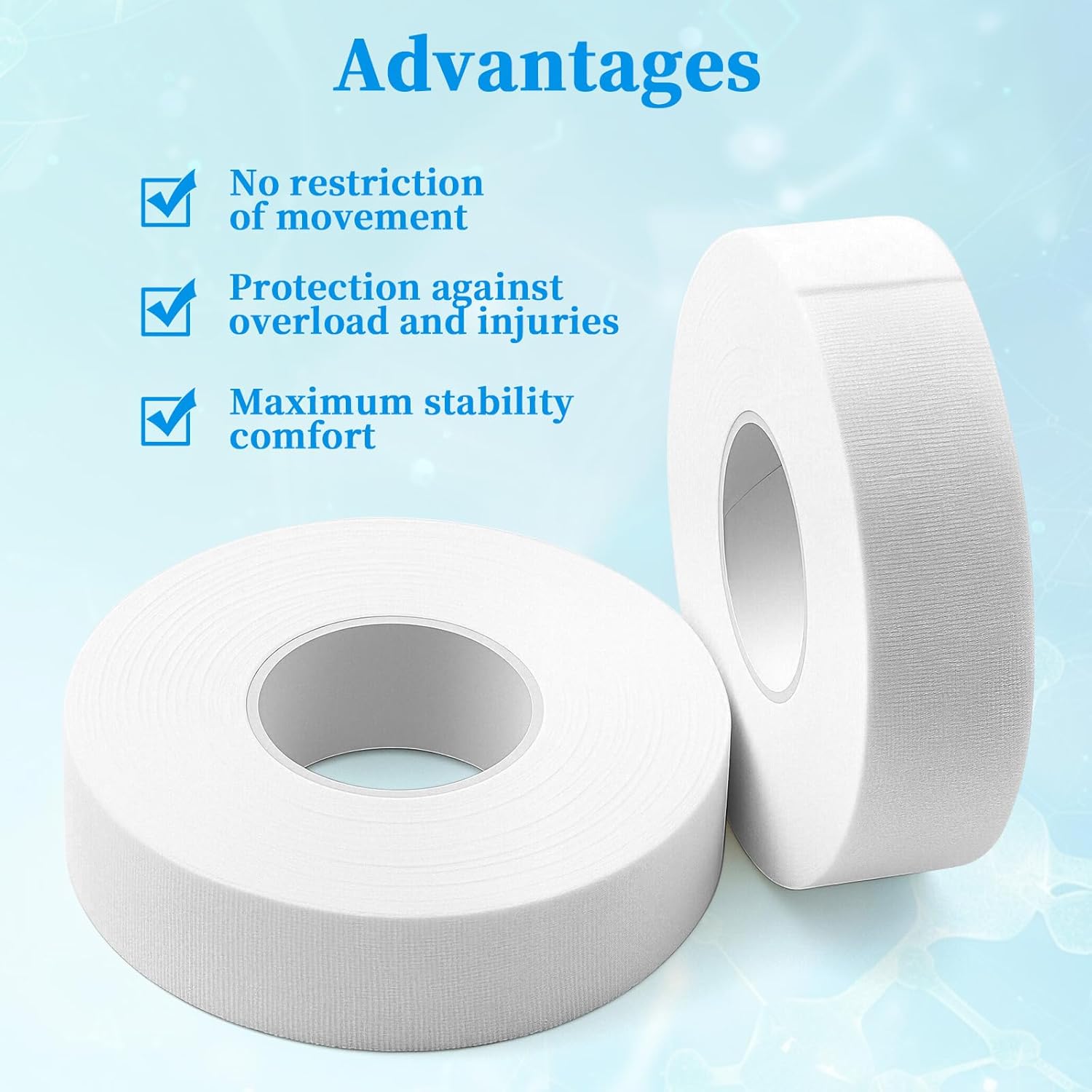2-Roll Finger Tape - 0.6In x 32ft White Extra Strong Athletic Tape for Fingers, Hands,Feet,Toes - Sweat Resistant Protective Finger Tapes for Sports Climbing Football Volleyball & Basketball