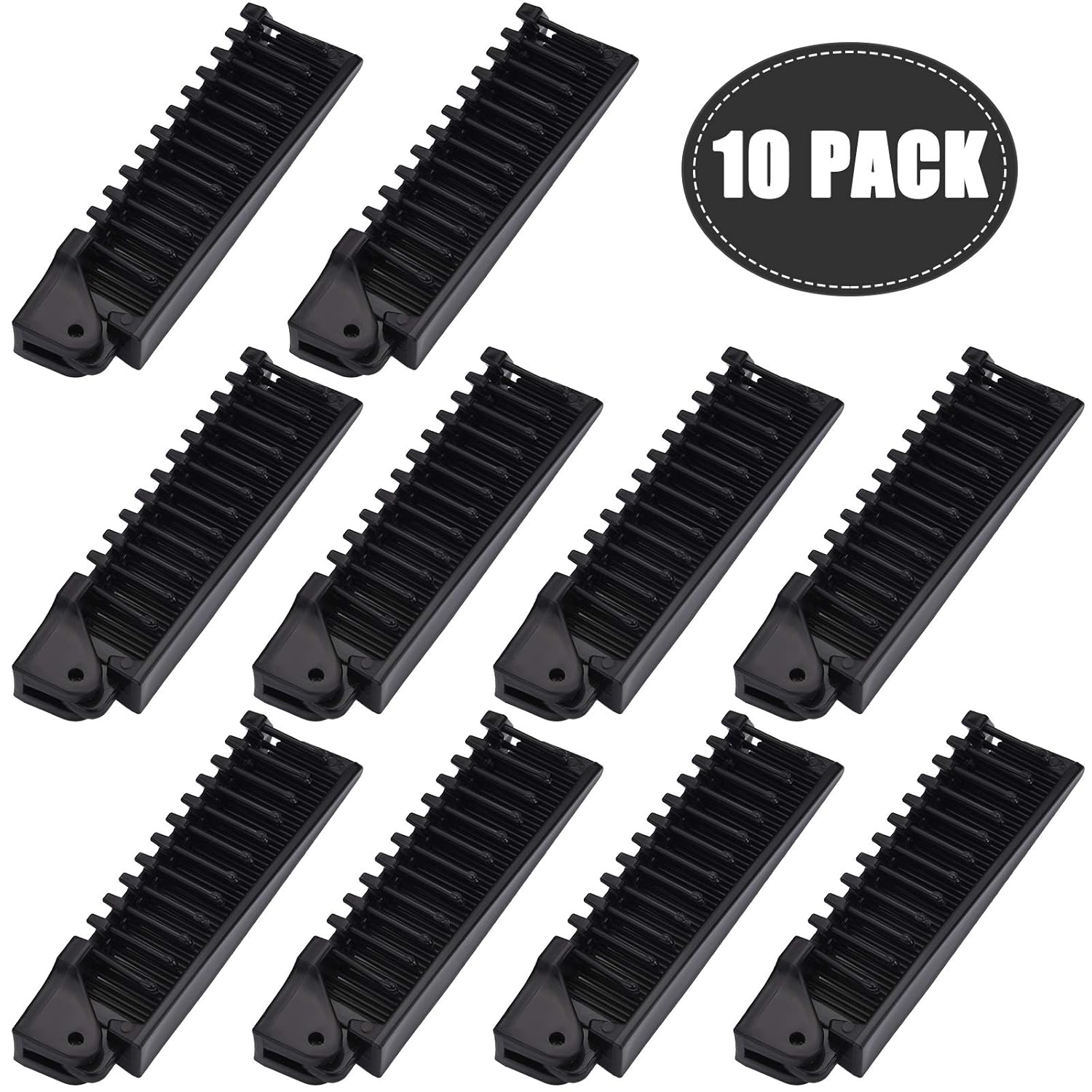 10 Pcs Portable Travel Folding Comb Brush Combo Compact Foldable Hair Brush Pocket Size Comb Double Headed for Women Men Homeless Hotel Shelter Nursing Home Charity Church Black