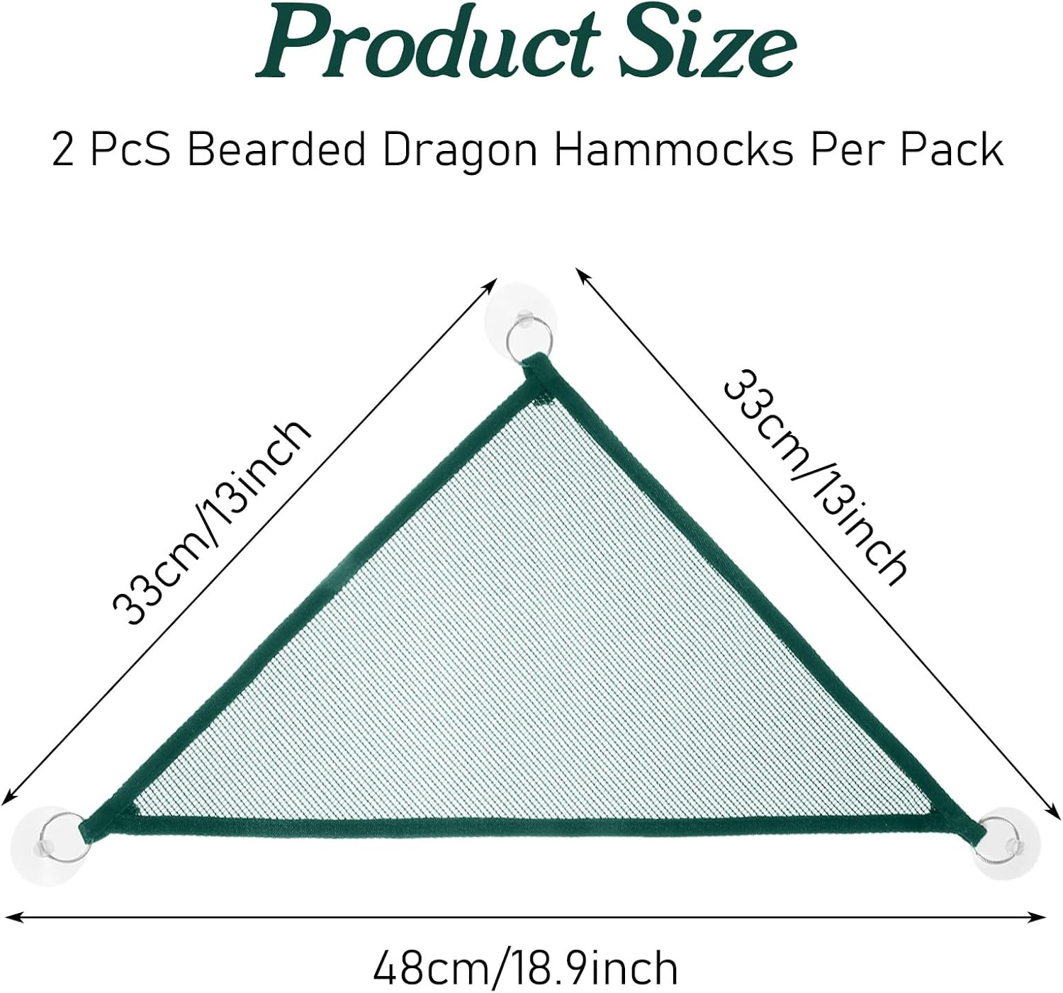 2Pcs Reptile Hammock - Breathable Mesh Bearded Dragon Hammock Lizard Tank Accessories Triangle Geckos Hammocks for Bearded Dragons Snakes Axolotls Green