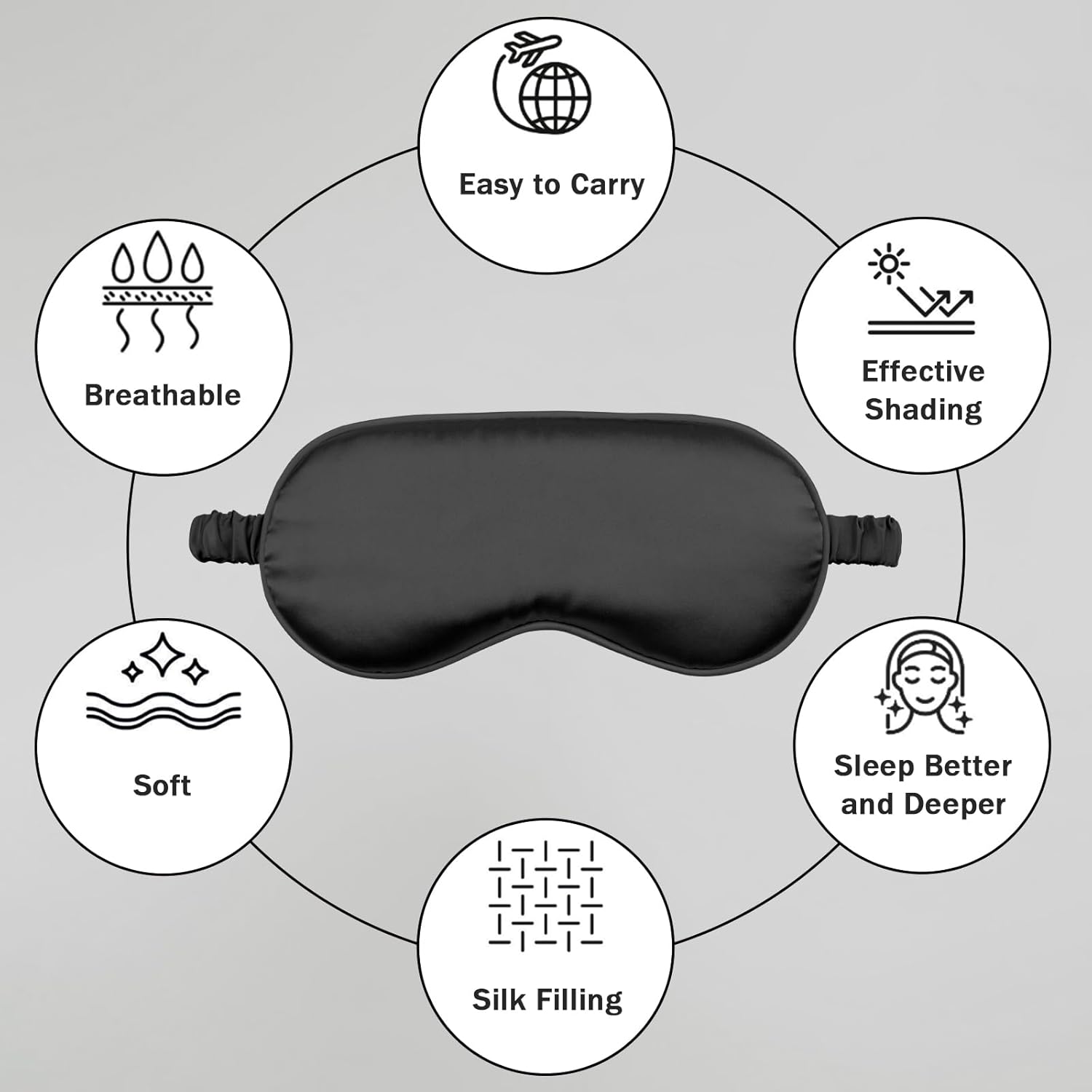 Silk Sleep Mask Set of 2, Adjustable Silk Eye Mask for Sleeping, Soft Sleeping Eye Shade Cover for Women, Good for Blocking Light, Reducing Puffiness, Enhancing Sleep Quality Pink & Black