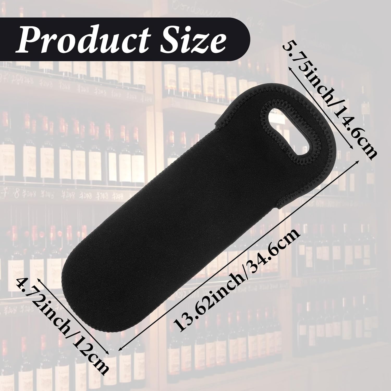 Neoprene Wine Bottle Carrier, Insulated Tote Bag, Protective Champagne & Beer Bottle Holder for Beer Water Bottles Restaurant, Travel, Gifting Black