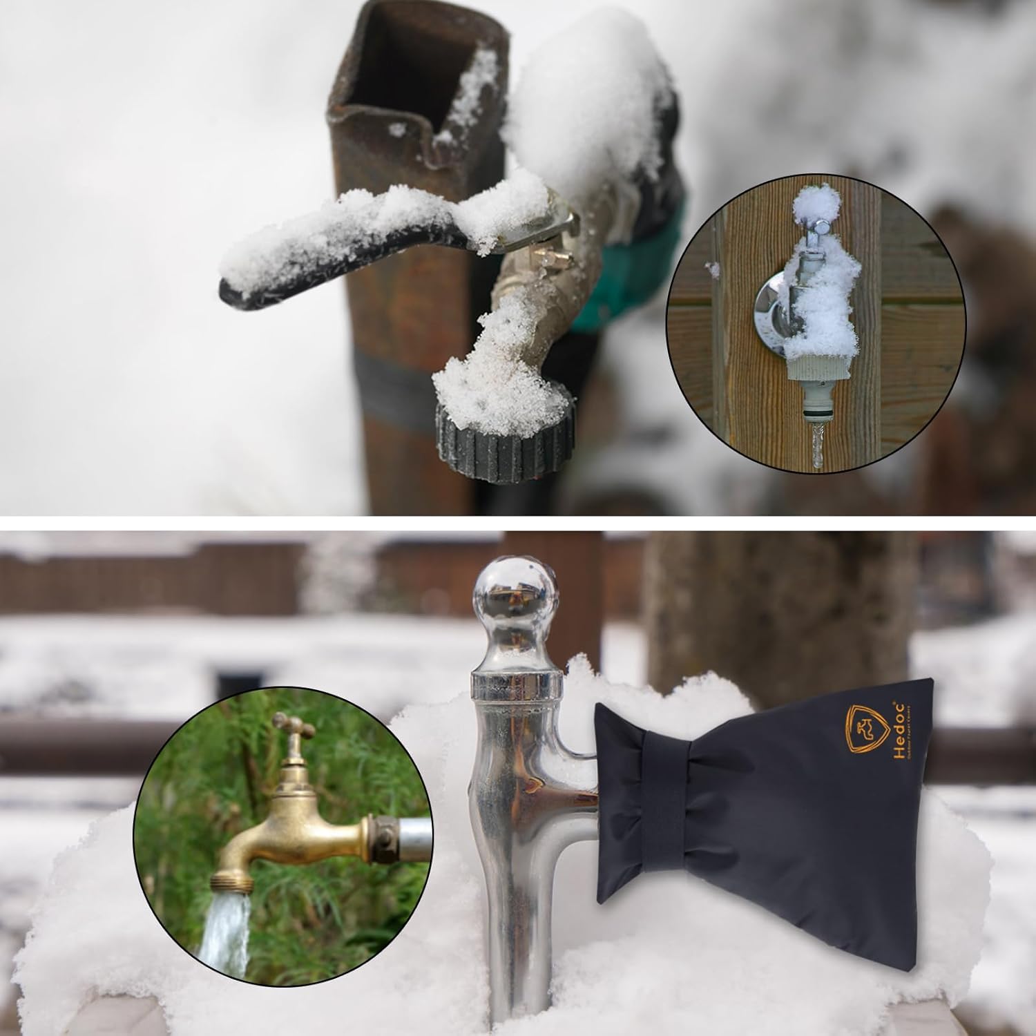Pro Outdoor Faucet Covers for Winter Freeze Protection, 2 Pack 6'' W x 8.2'' H Winter Faucet Insulation Cover Socks, Hose Bib Covers for Winter Faucet Cover 2 Pack